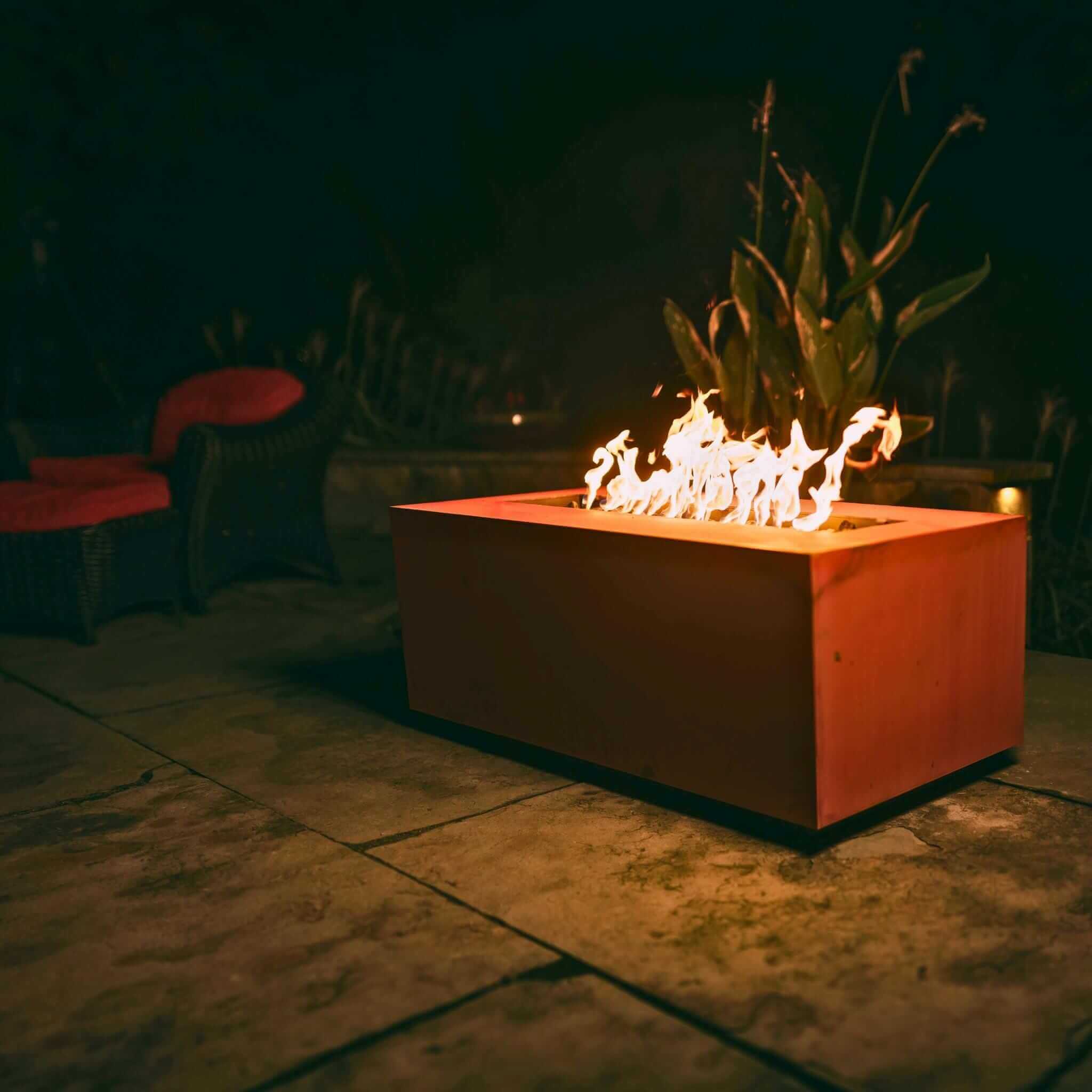 Linear Series Gas Fire Pit in Steel - Fire Pit Art