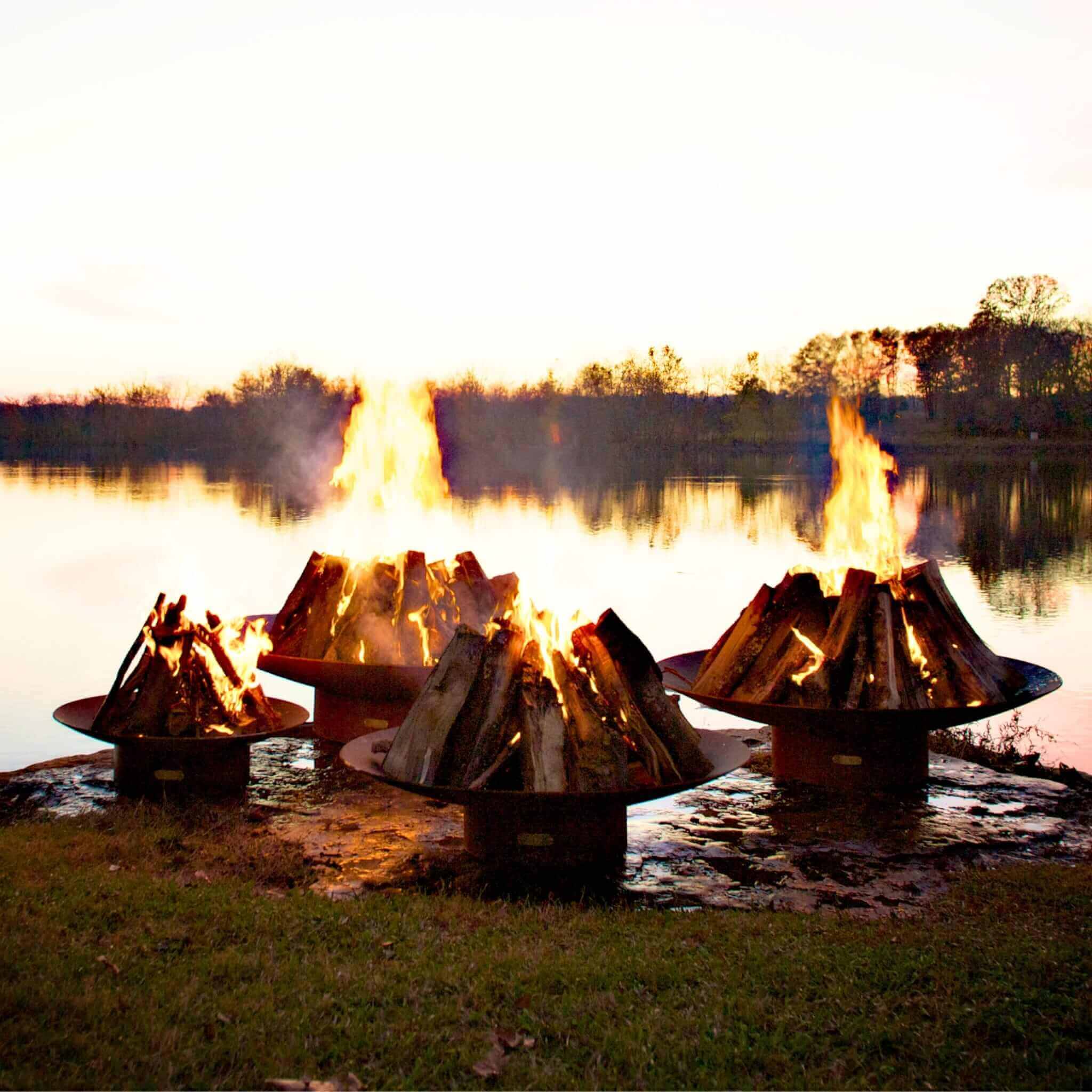 Asia Series Wok-Style Wood Burning Fire Pit in Steel - Fire Pit Art