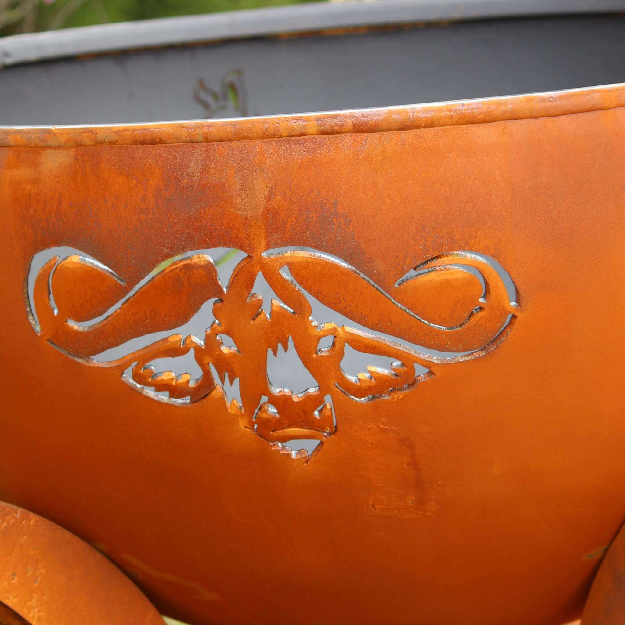 Africa's Big Five Gas Fire Pit in Steel - Fire Pit Art