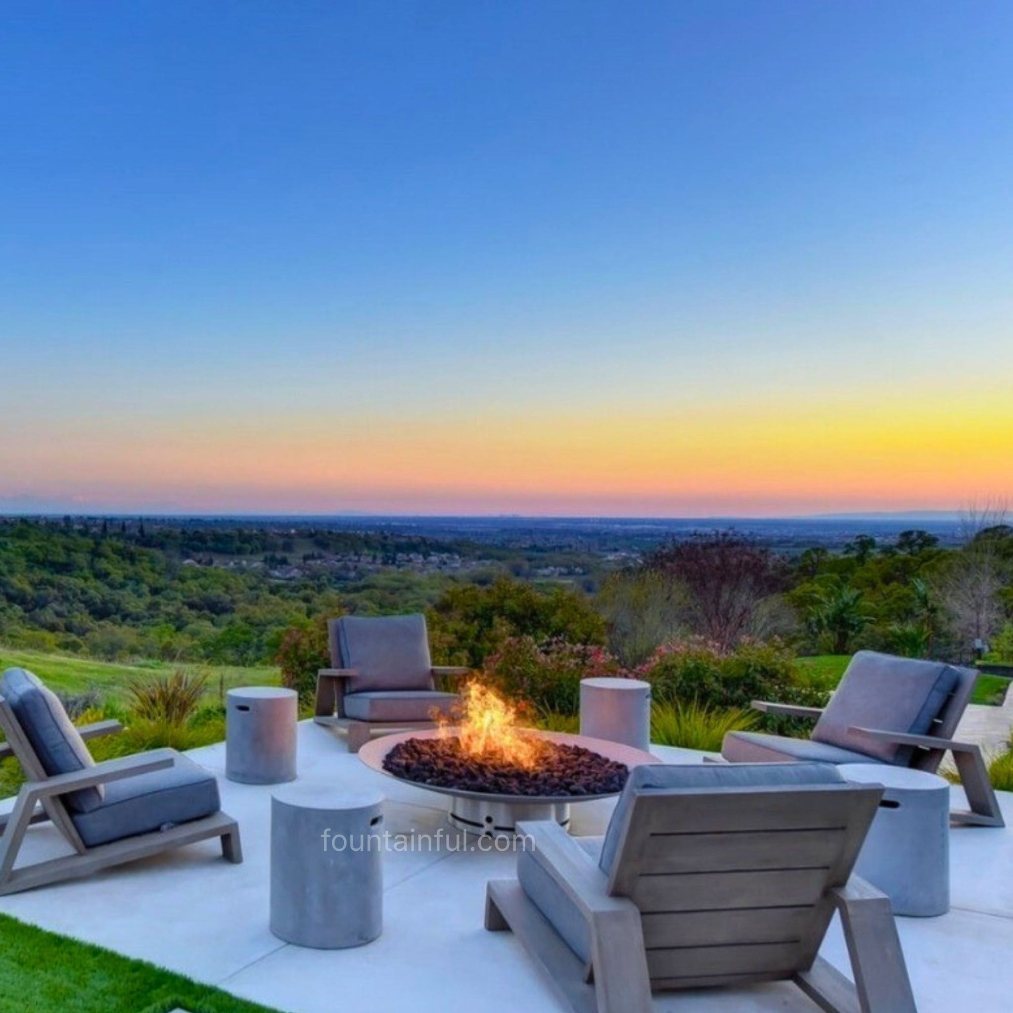 Bella Vita Series Gas Fire Pit in Steel - Fire Pit Art