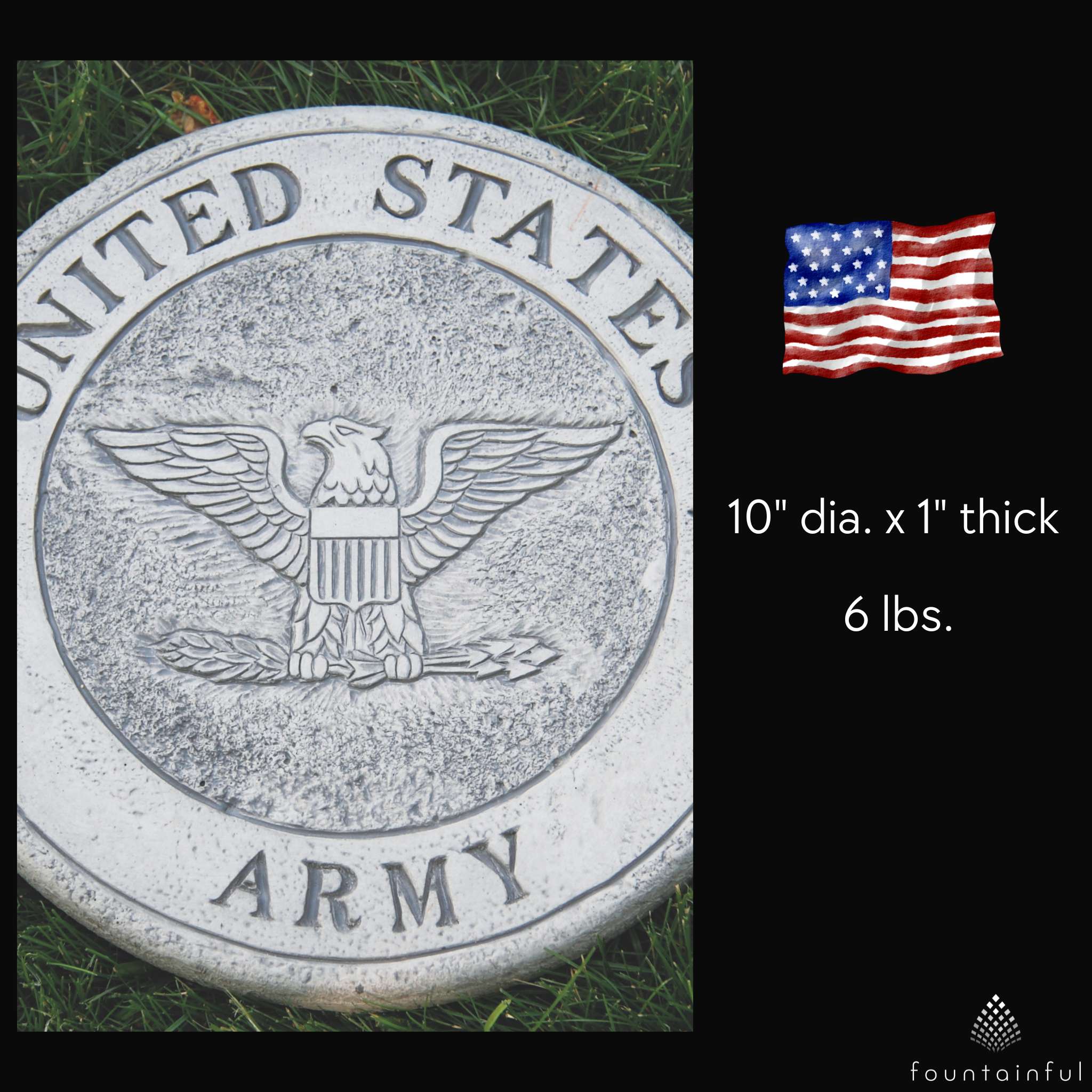 United States Army Concrete Garden Stone - Massarellis #1888