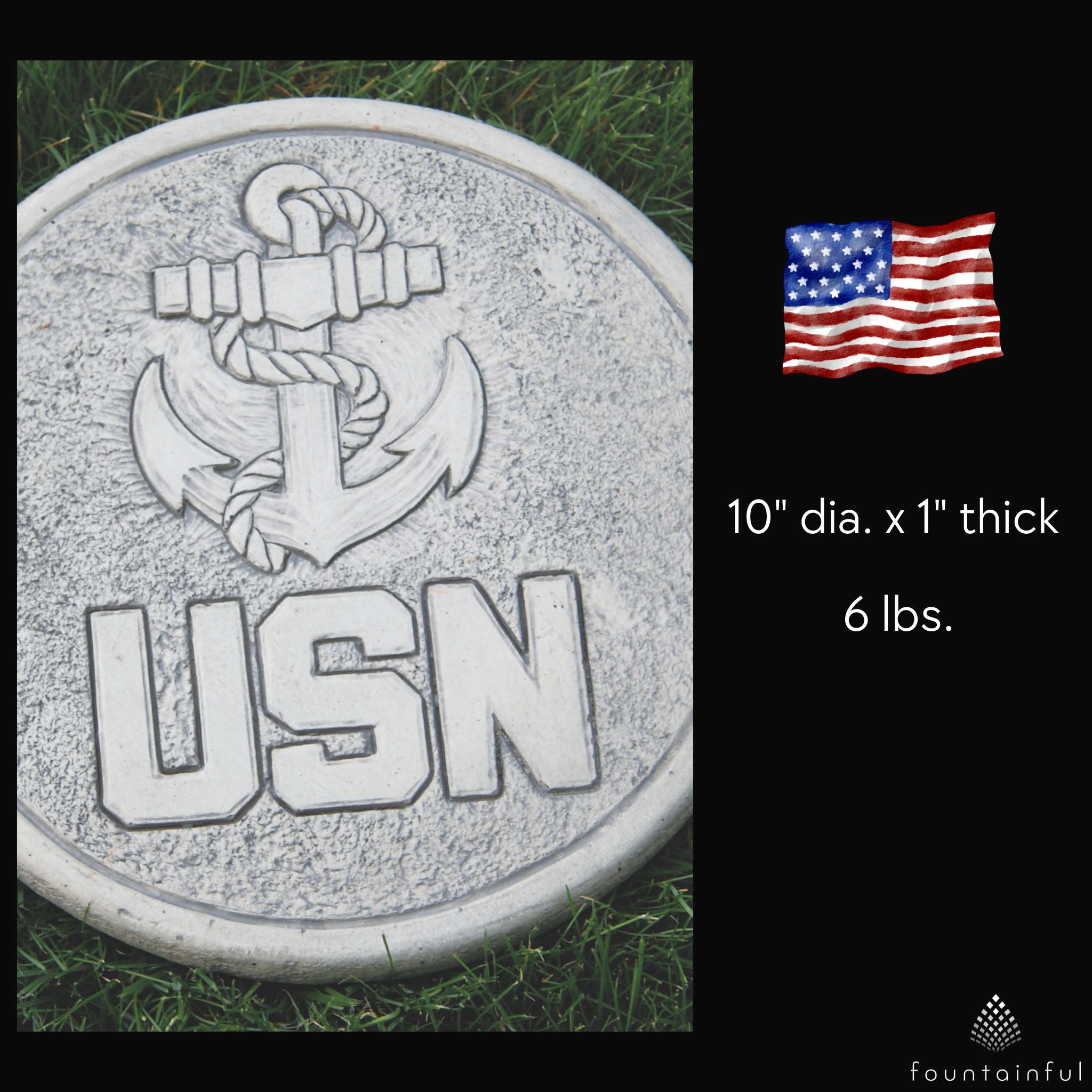 United States Navy Concrete Garden Stone - Massarellis #1890