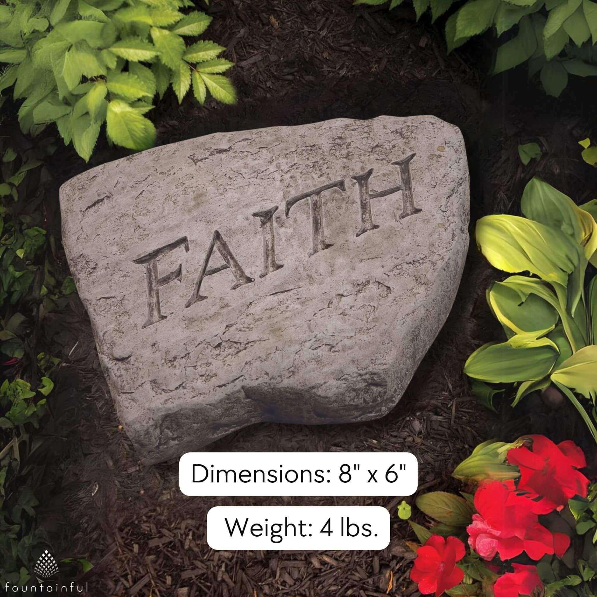FAITH Concrete Garden Greeting Stone - Massarellis #1931
