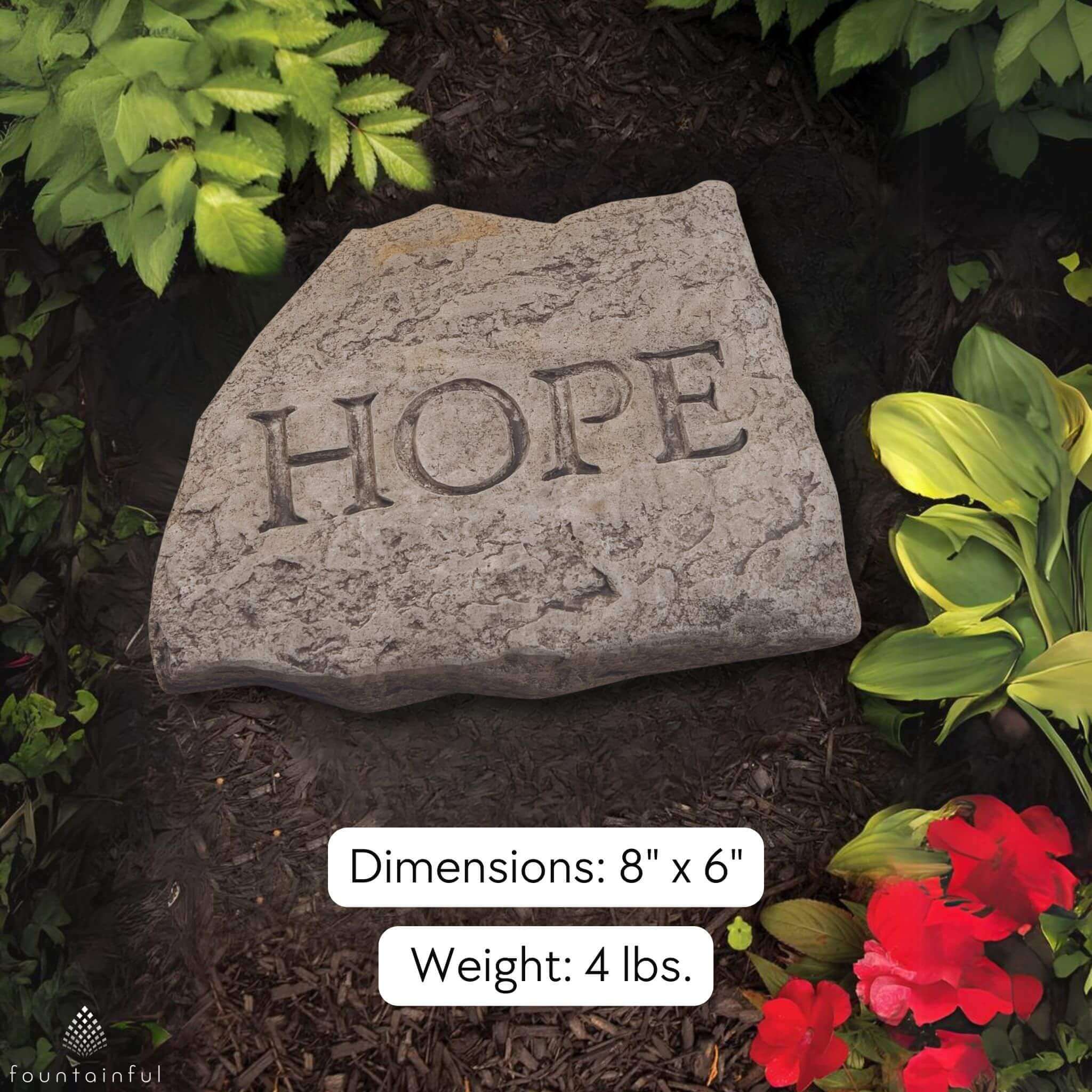HOPE Concrete Garden Greeting Stone - Massarellis #1932