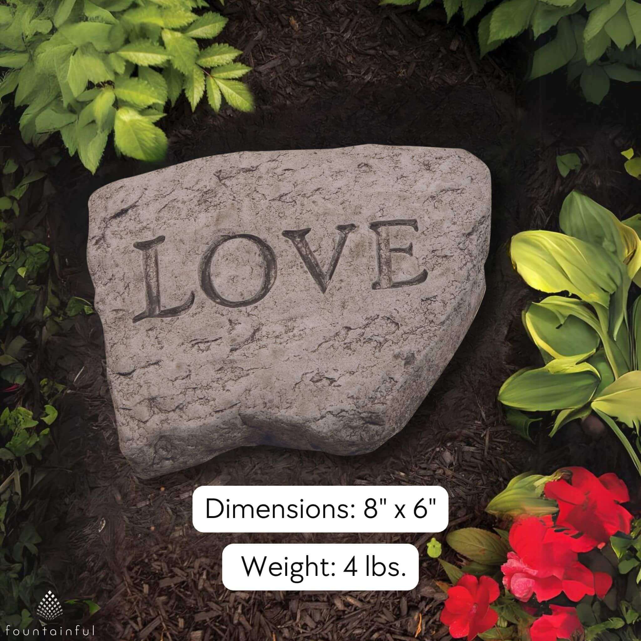 LOVE Concrete Garden Greeting Stone - Massarellis #1933