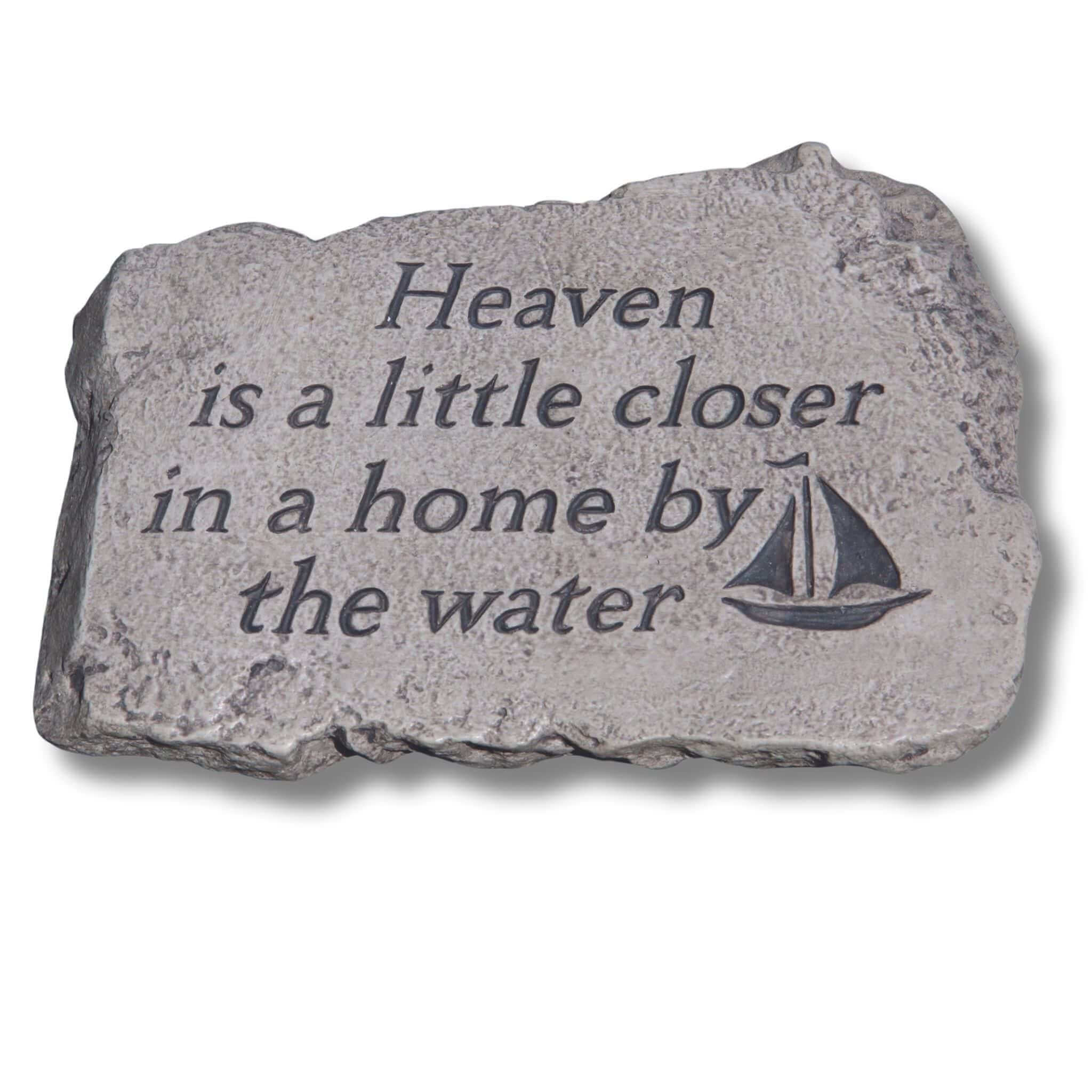 Home By The Water Concrete Garden Greeting Stone - Massarellis #1830