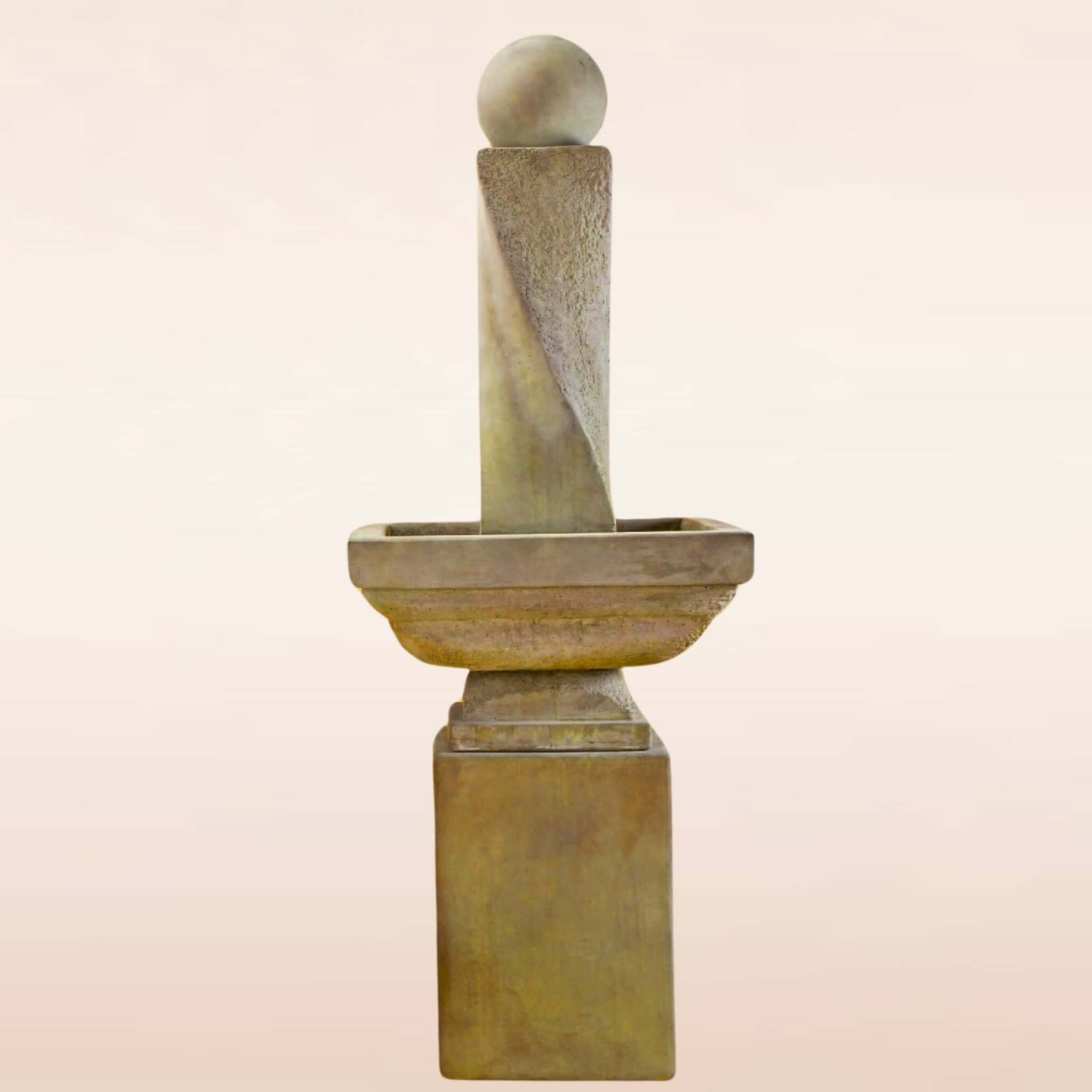 Modern Twist Concrete Fountain & Ball TALL - Giannini #1412