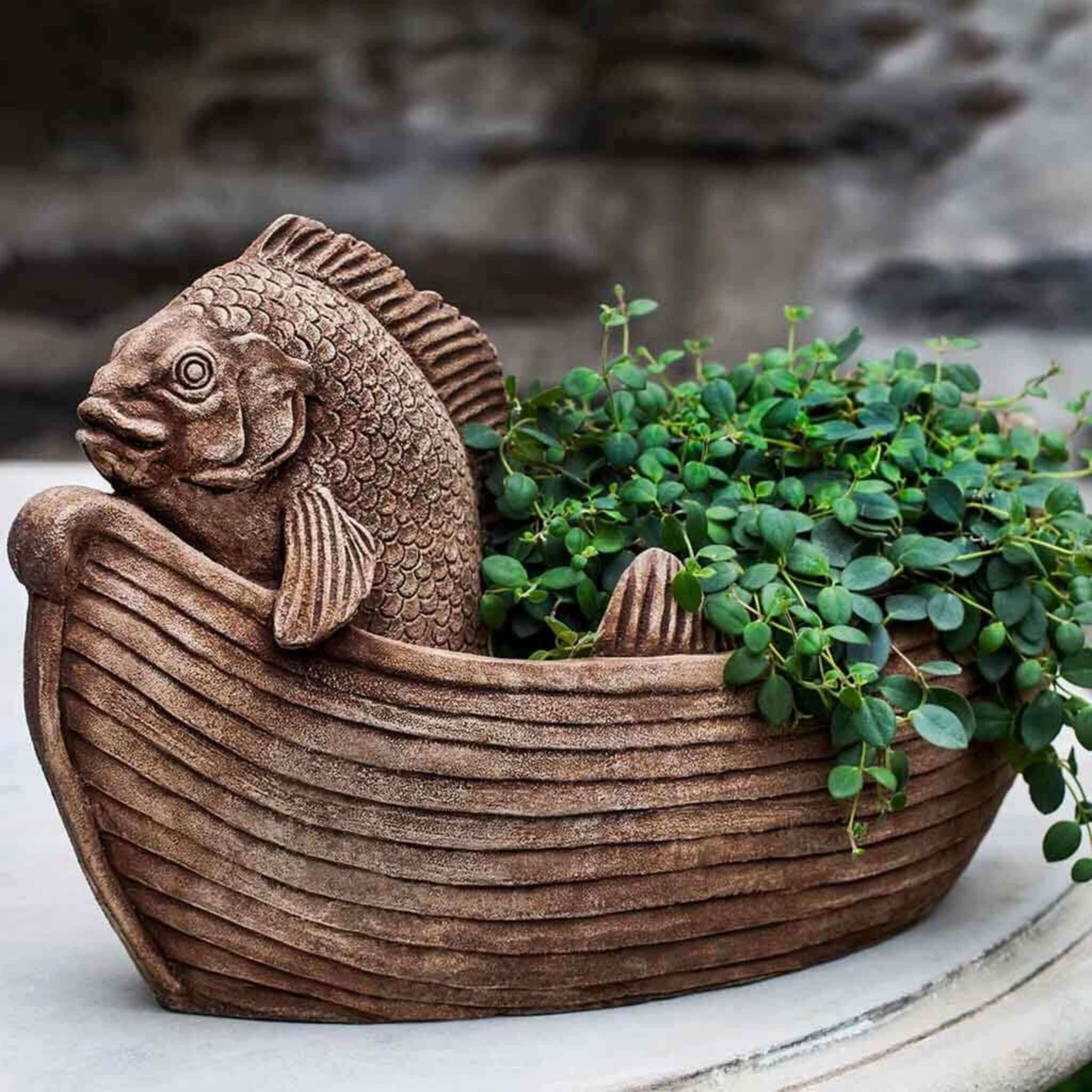 fish planter pot Fish Out of Water Concrete Planter