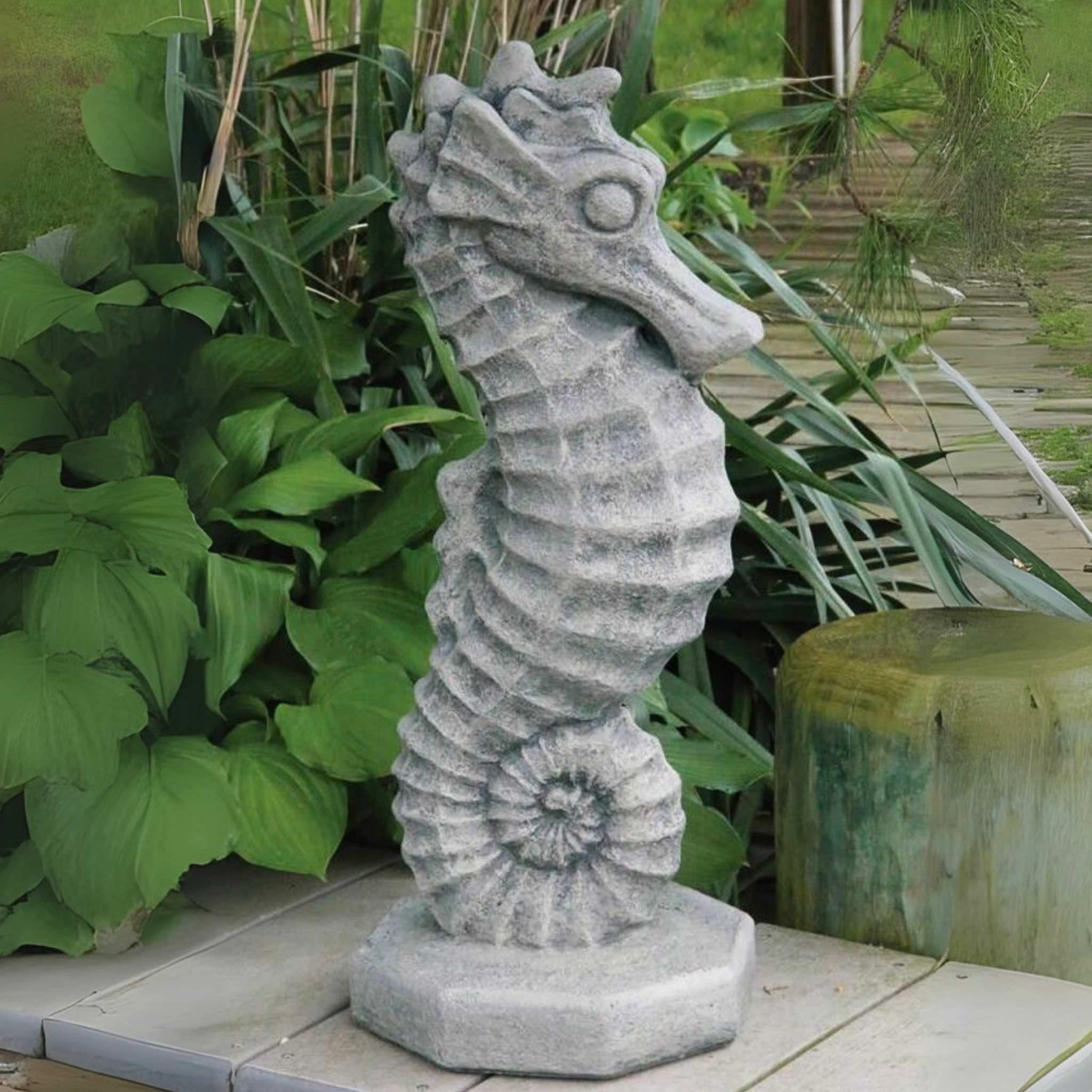 Seahorse Concrete Garden Statue - Massarellis #4118