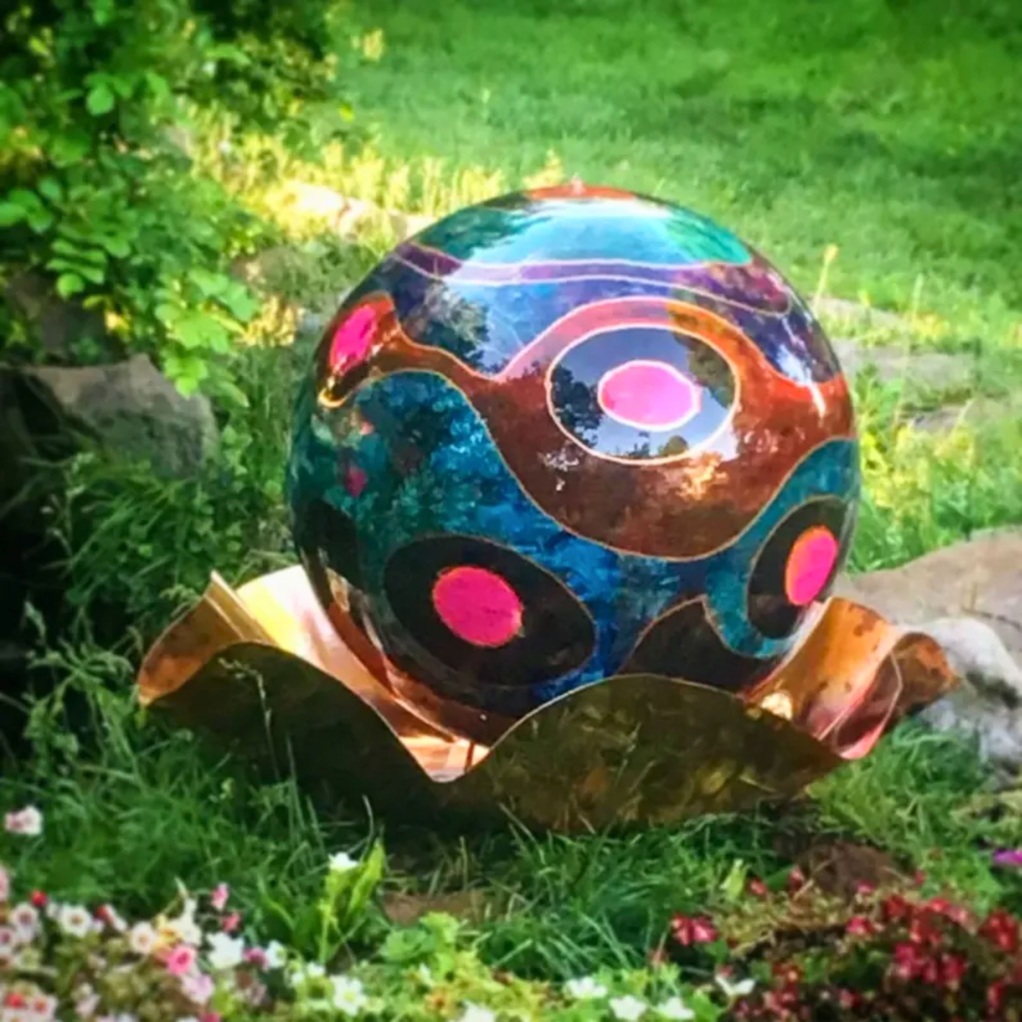 Santa Fe Sphere Artwork Fountain - Cameron Harvey - Acrylic Copper
