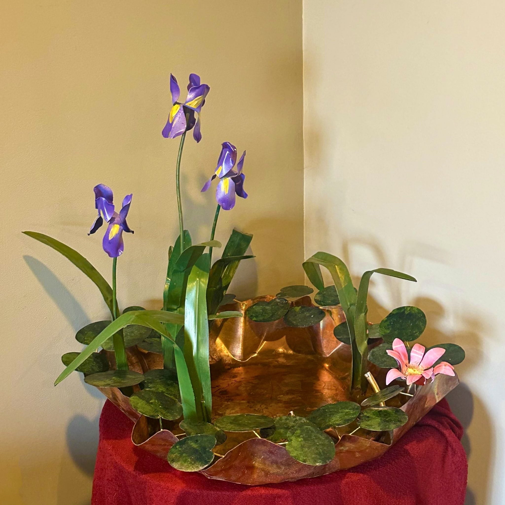 Helena Iris Metal Sculpture Fountain - Cameron Harvey - Copper
