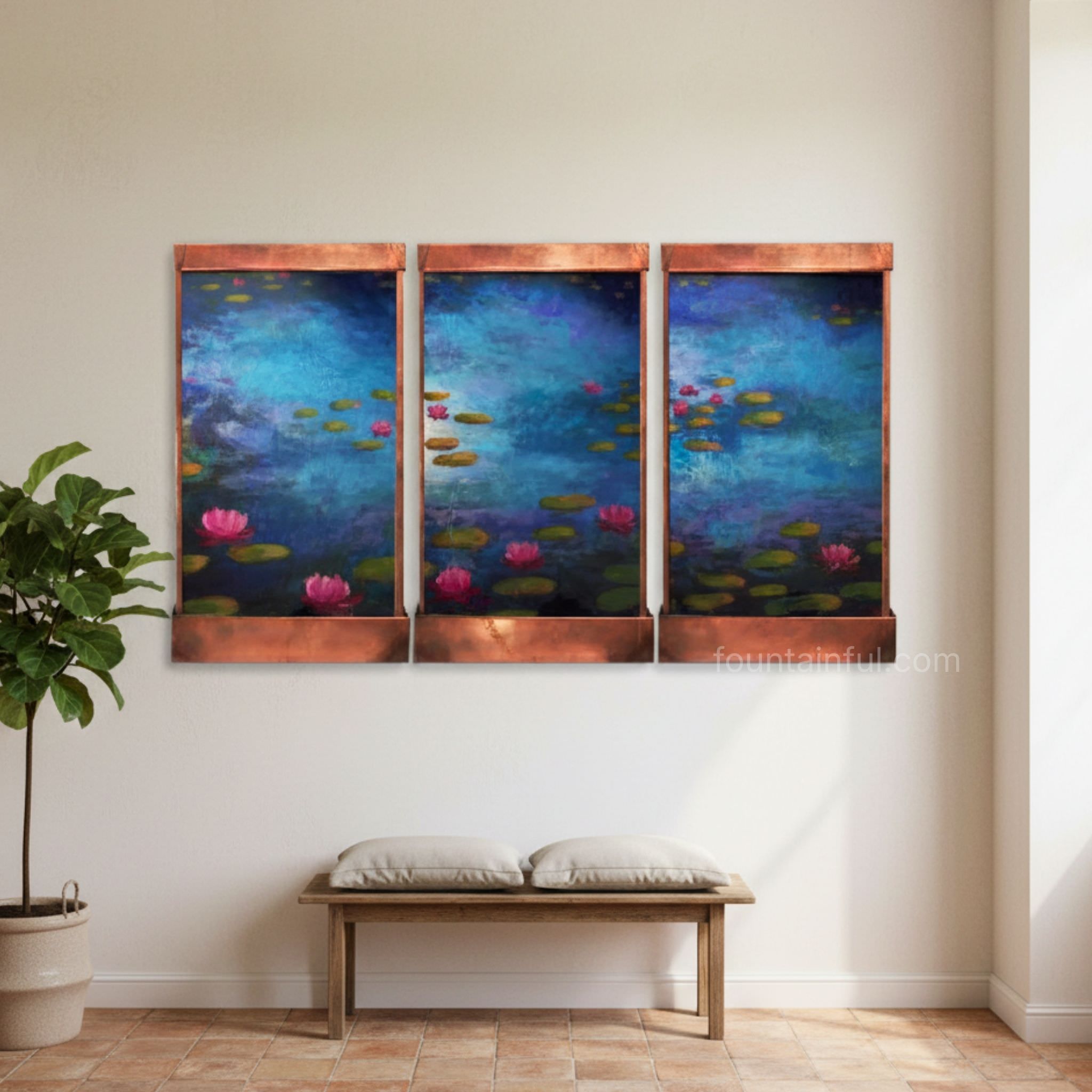 Giverny 7-ft. Triple Panel Wall Fountain - CHG - Monet Impressionist