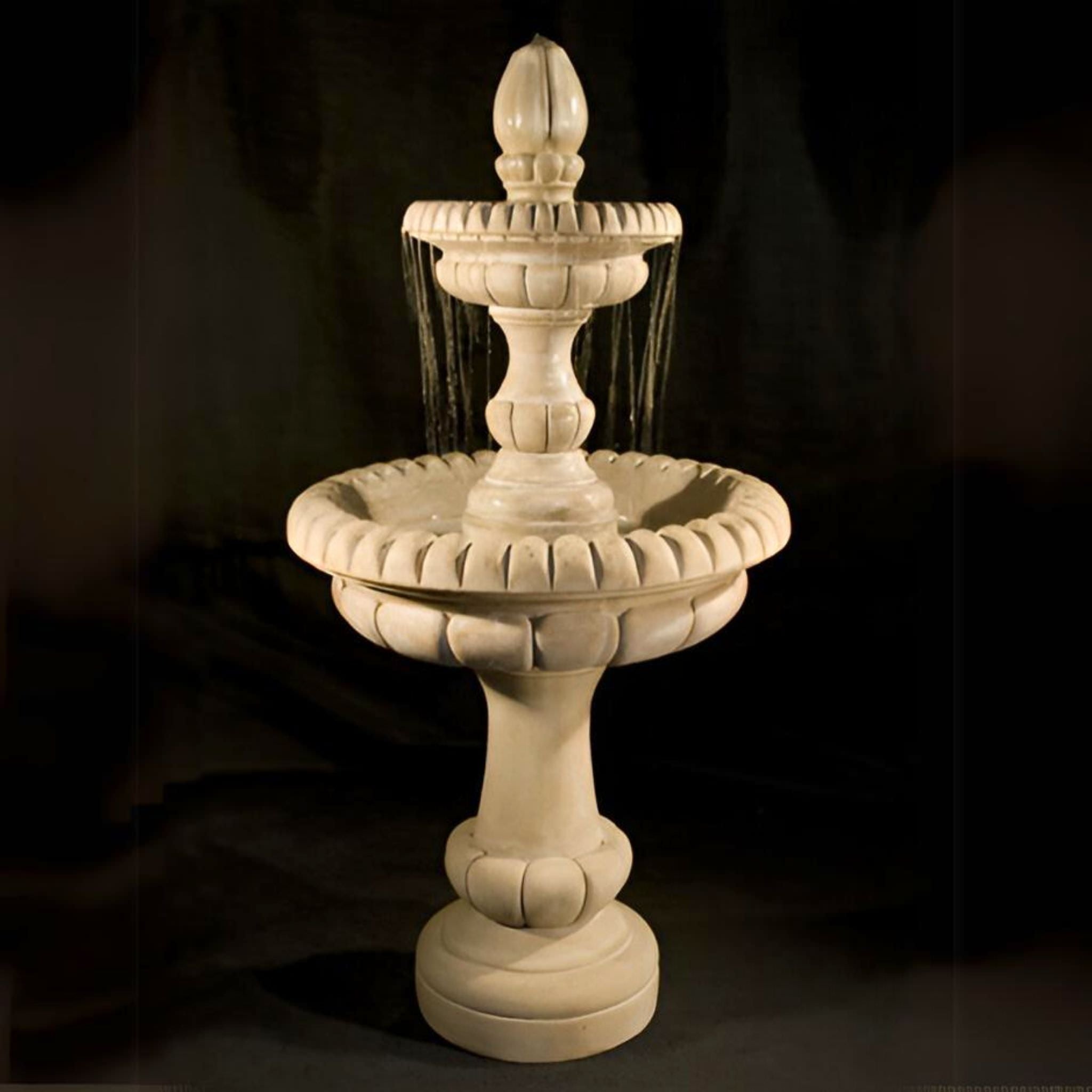 Pioggia 2-Tier Concrete Fountain - Fiore #LG163FS