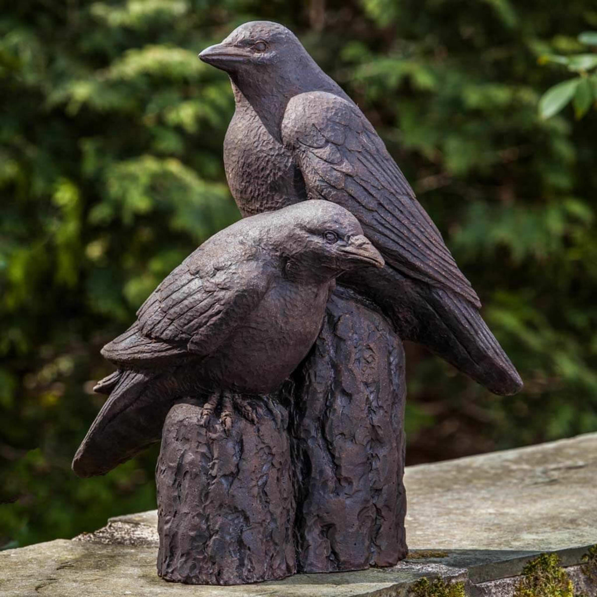 Nevermore Concrete Ravens Statue - Campania #A459 - Handmade Garden Decor