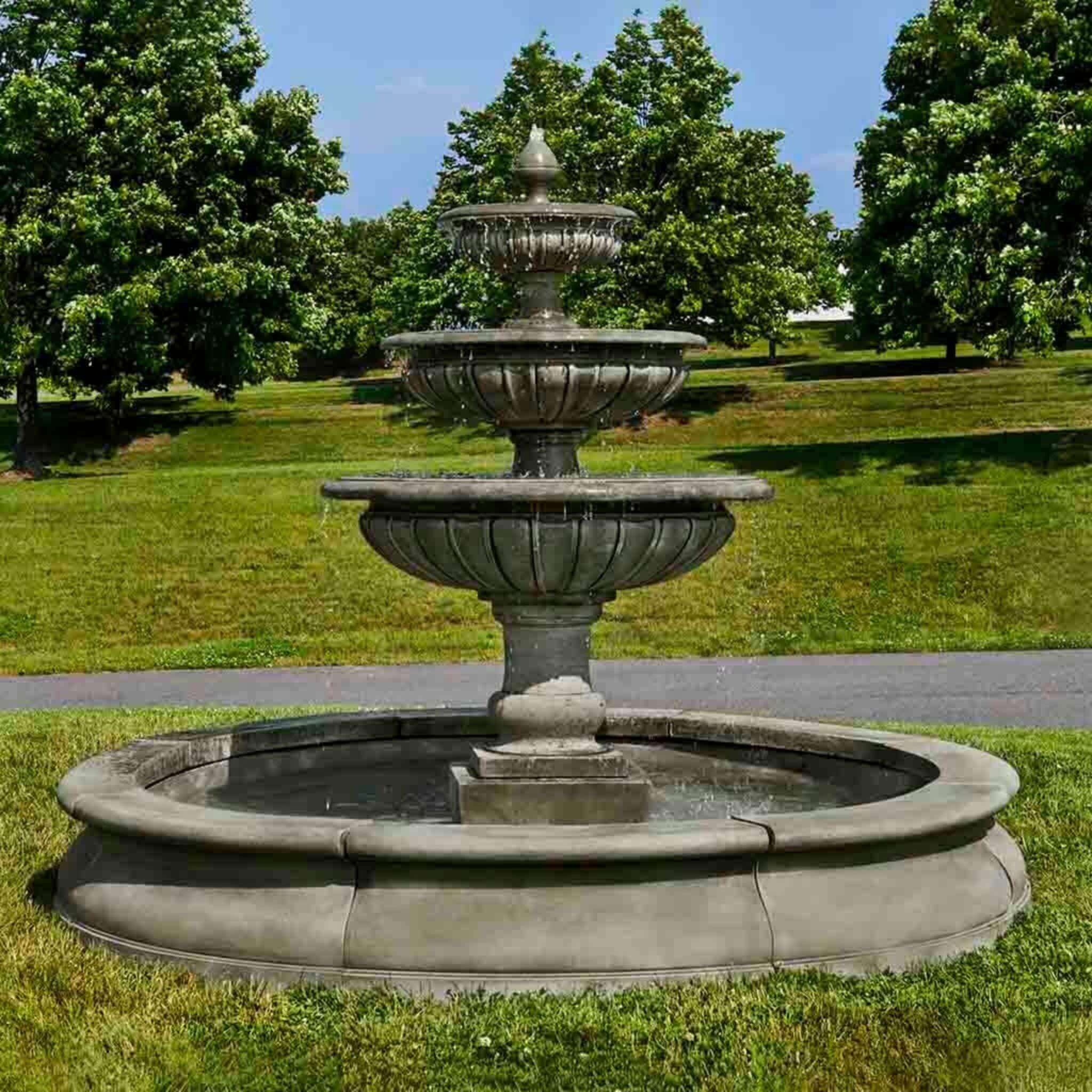 Longvue Estate 3-Tier Concrete Fountain - Campania #FT239