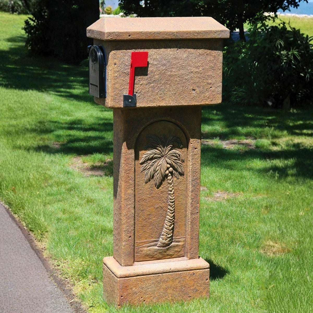 Palm Tree Concrete Mailbox - Massarellis #4728