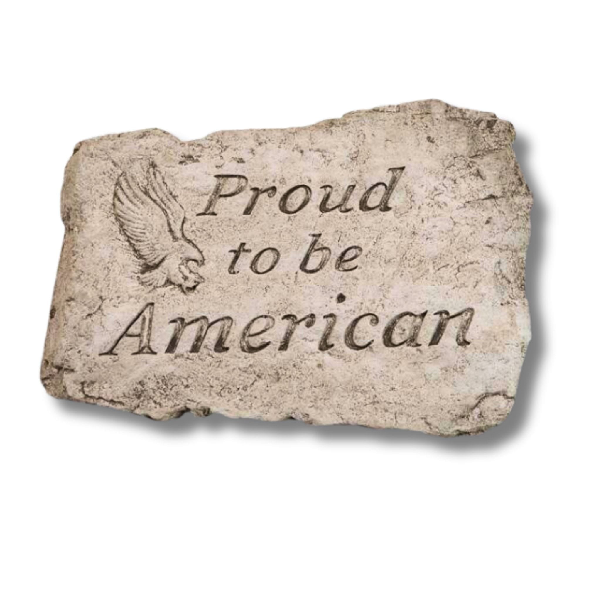 Proud American Concrete Garden Greeting Stone - Massarellis #1949