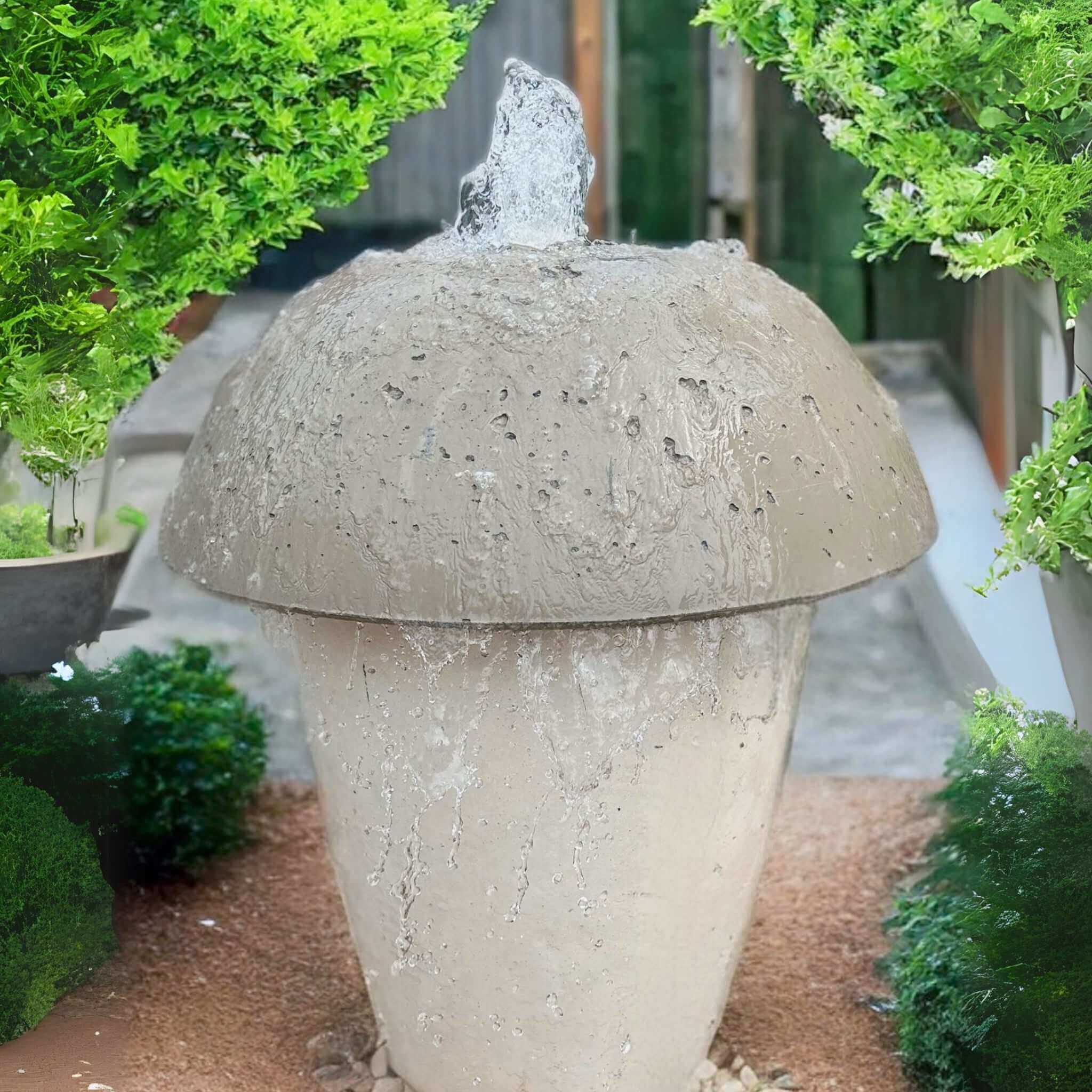 Mushroom GFRC Concrete Fountain - Travertine & More