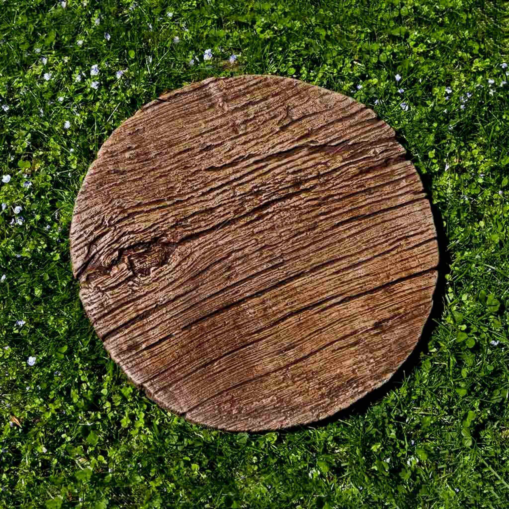 Faux Bois Concrete Round Stepping Stone - Campania #E122
