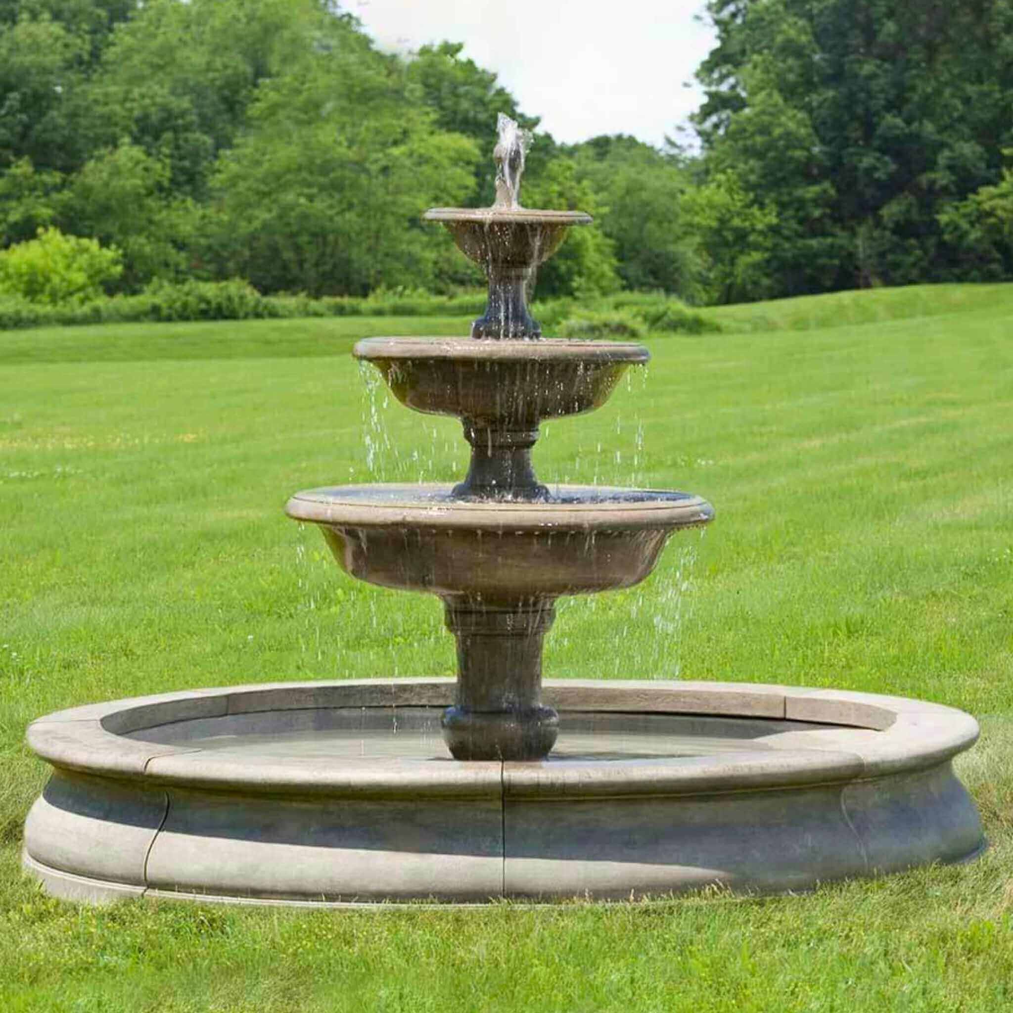 Newport 3-Tier Concrete Fountain - Campania #FT0124