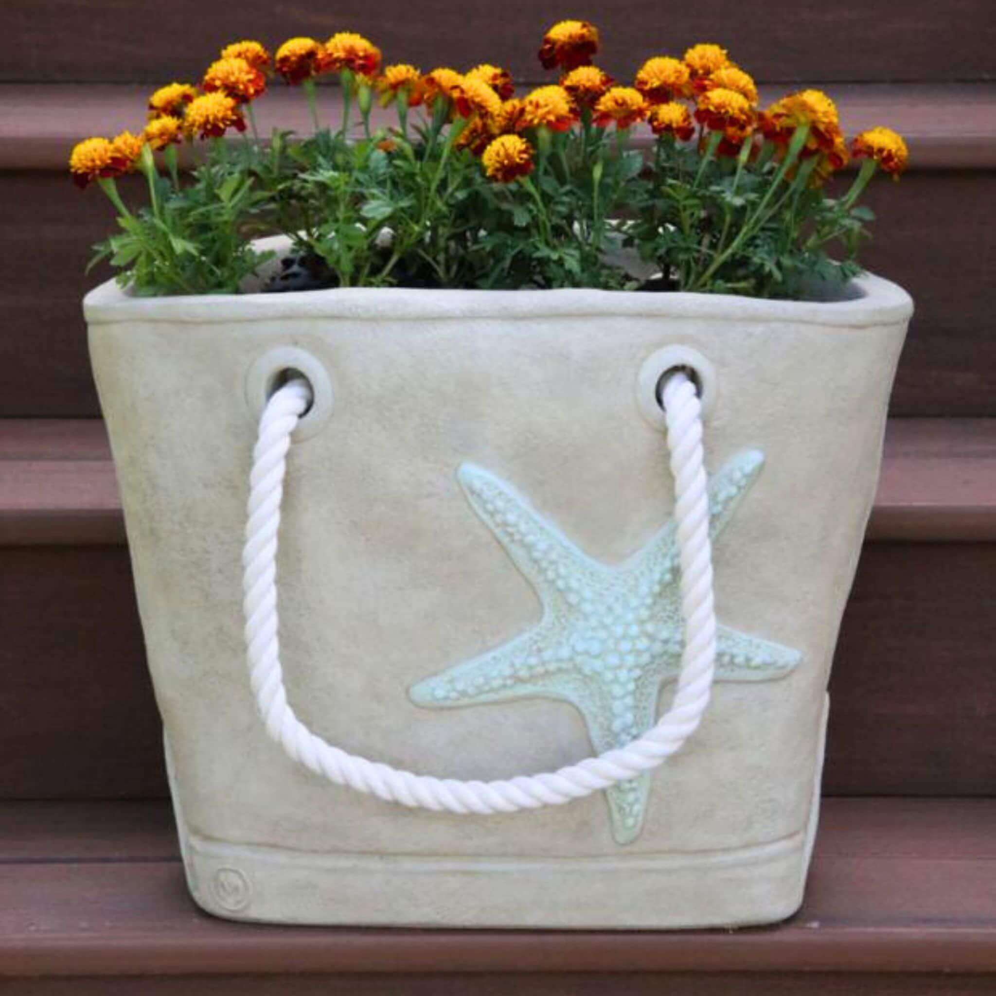 Starfish Concrete Tote Planter - Massarellis #6542