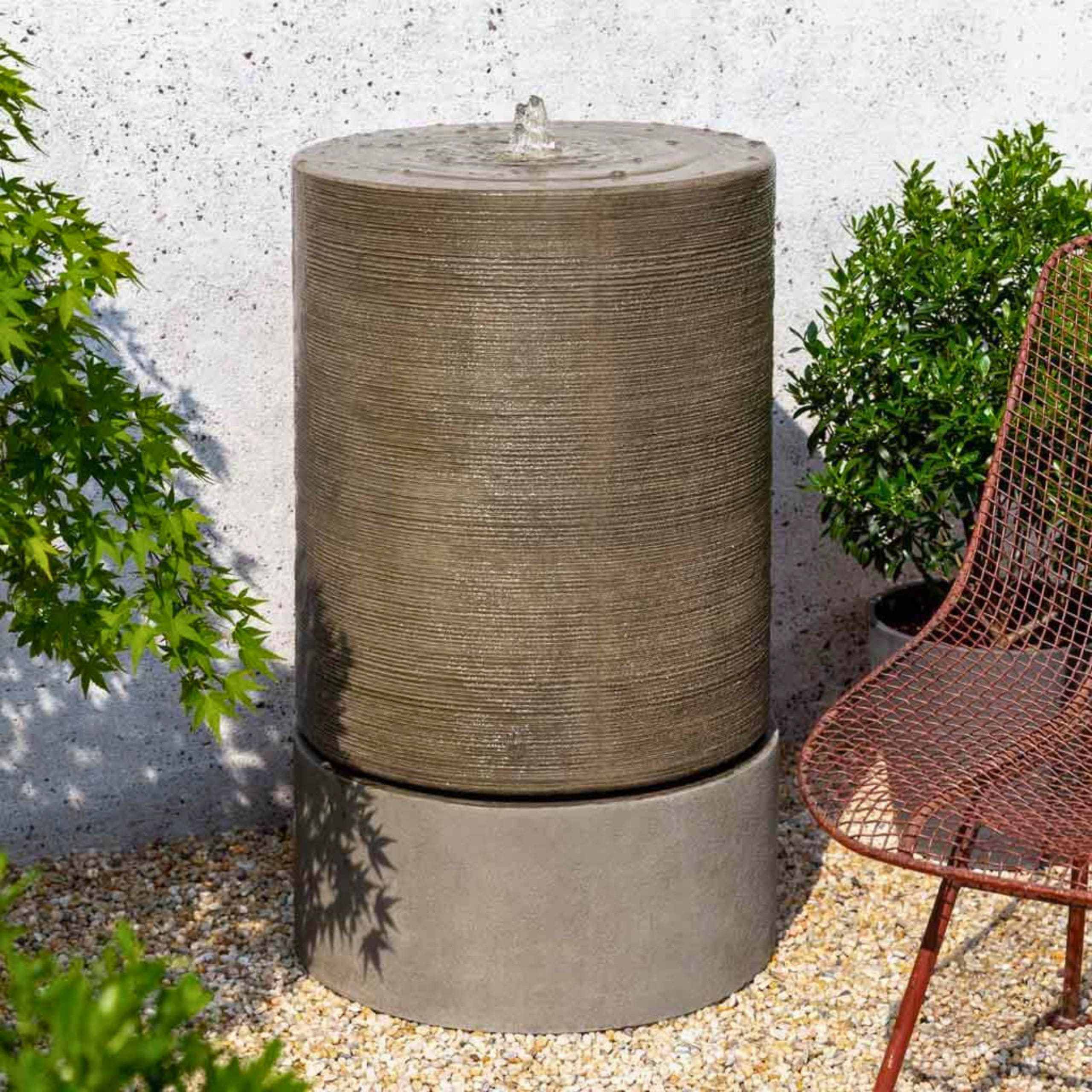 Large Cylinder GFRC Tower Fountain - Campania #1107