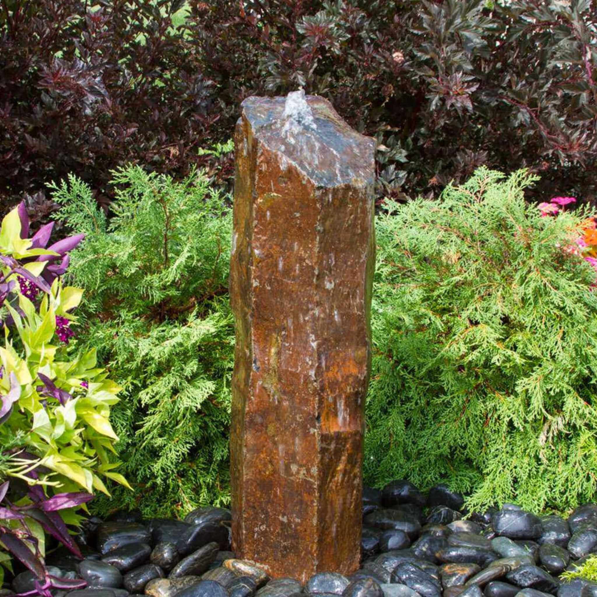 Rustic Basalt 30" Column Fountain - Complete Kit - Blue Thumb