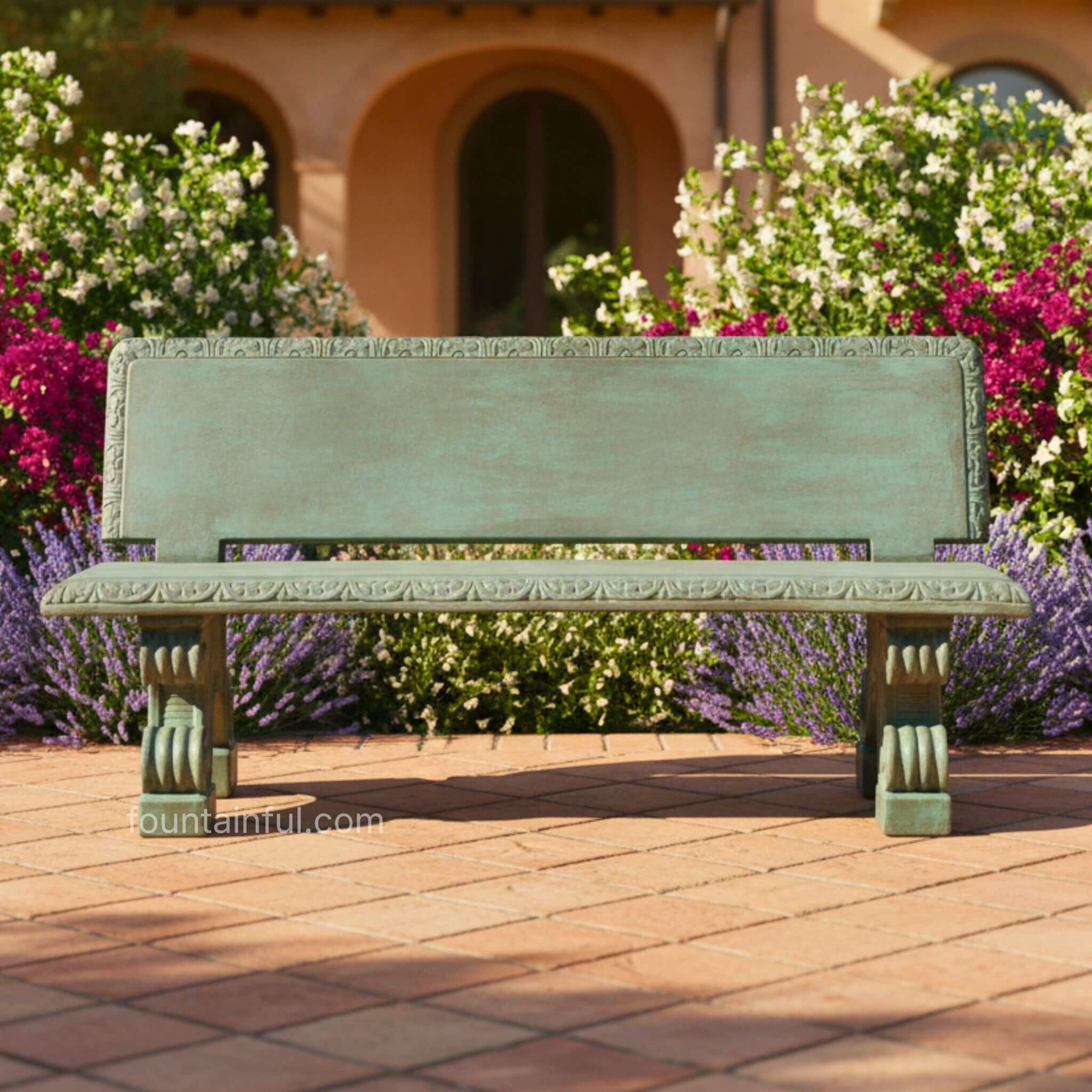 Italian Concrete Garden Bench - Giannini #510 / #510L
