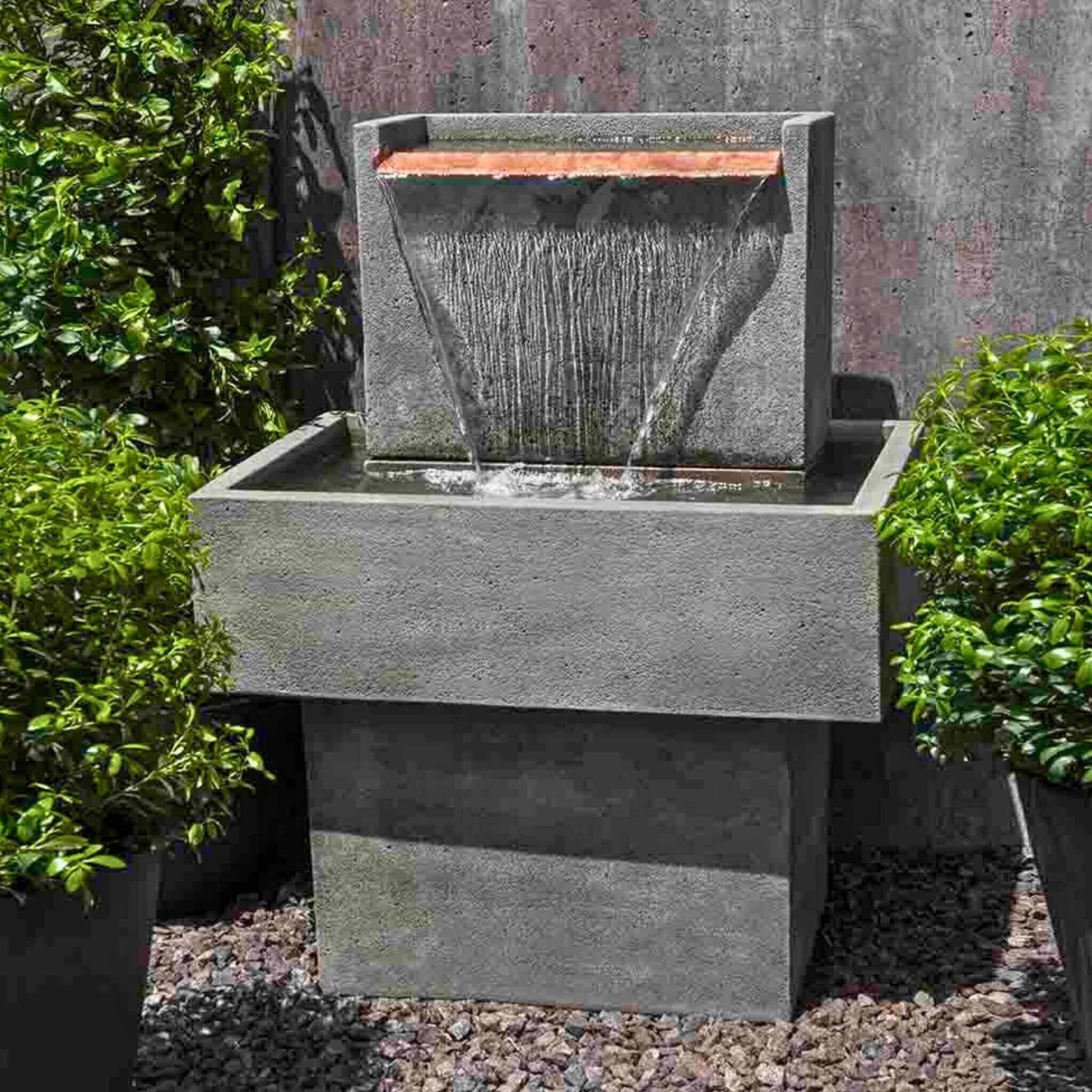 Falling Water 1 Concrete Wall Fountain - Campania #FT286