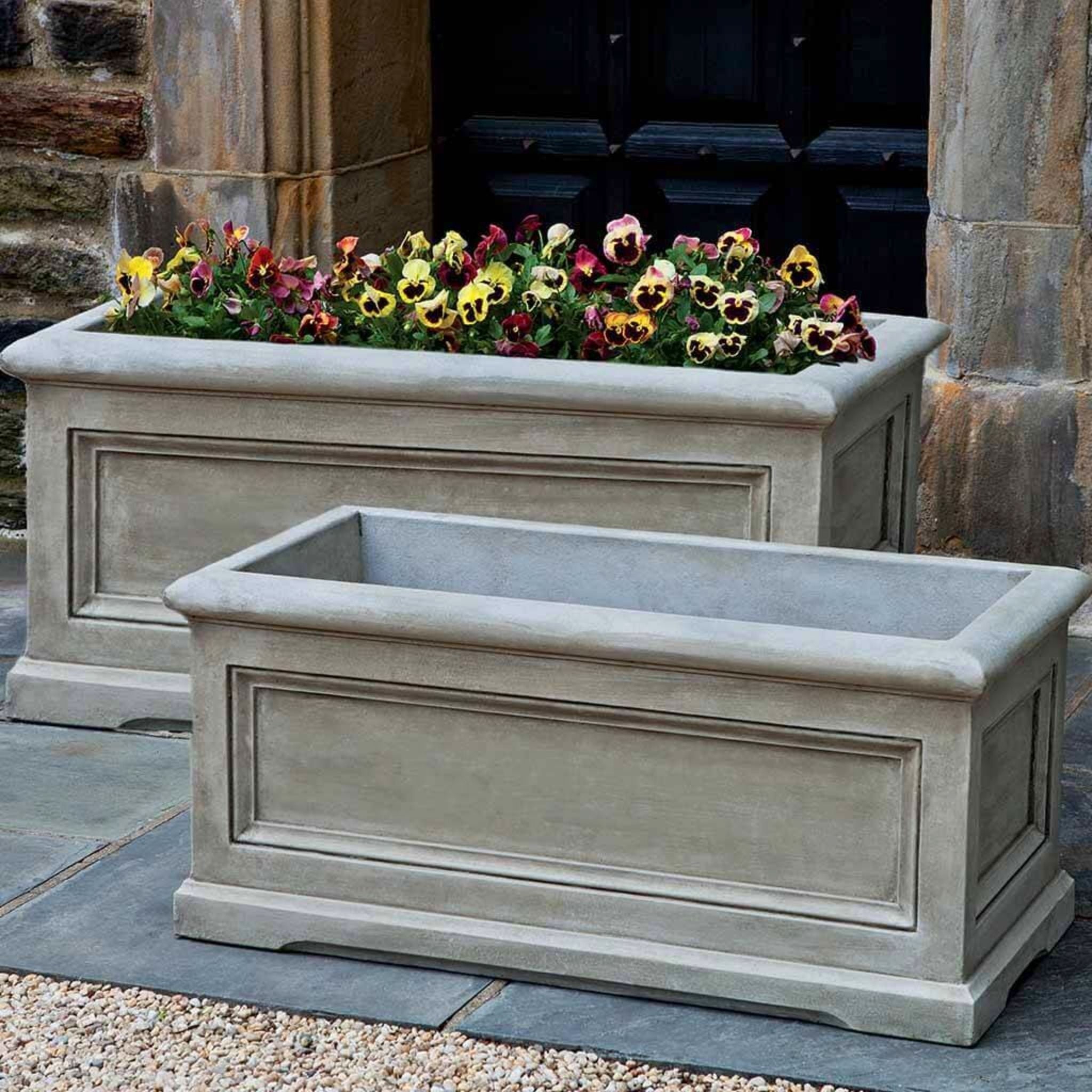 Orleans Large Window Box Concrete Planters - Campania P640 P656