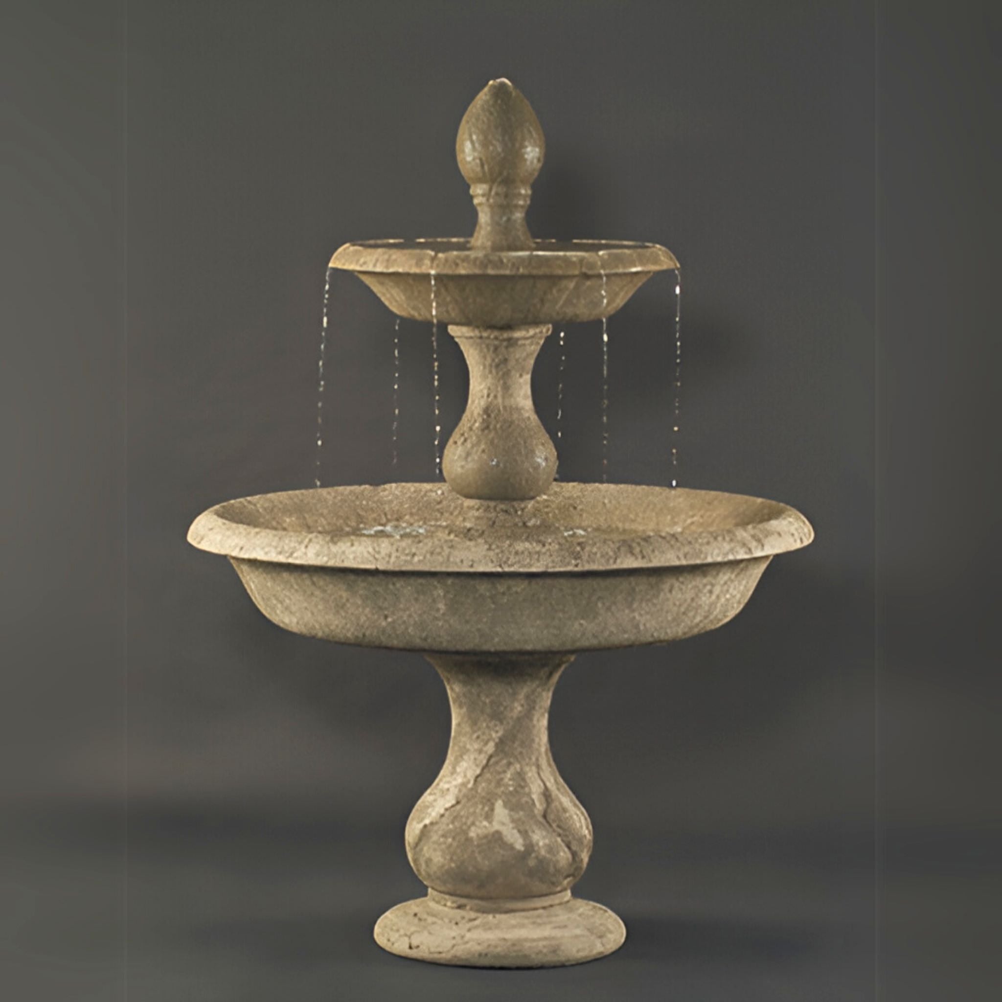 Old Toscano 2-Tier Concrete Fountain - Fiore #LG126