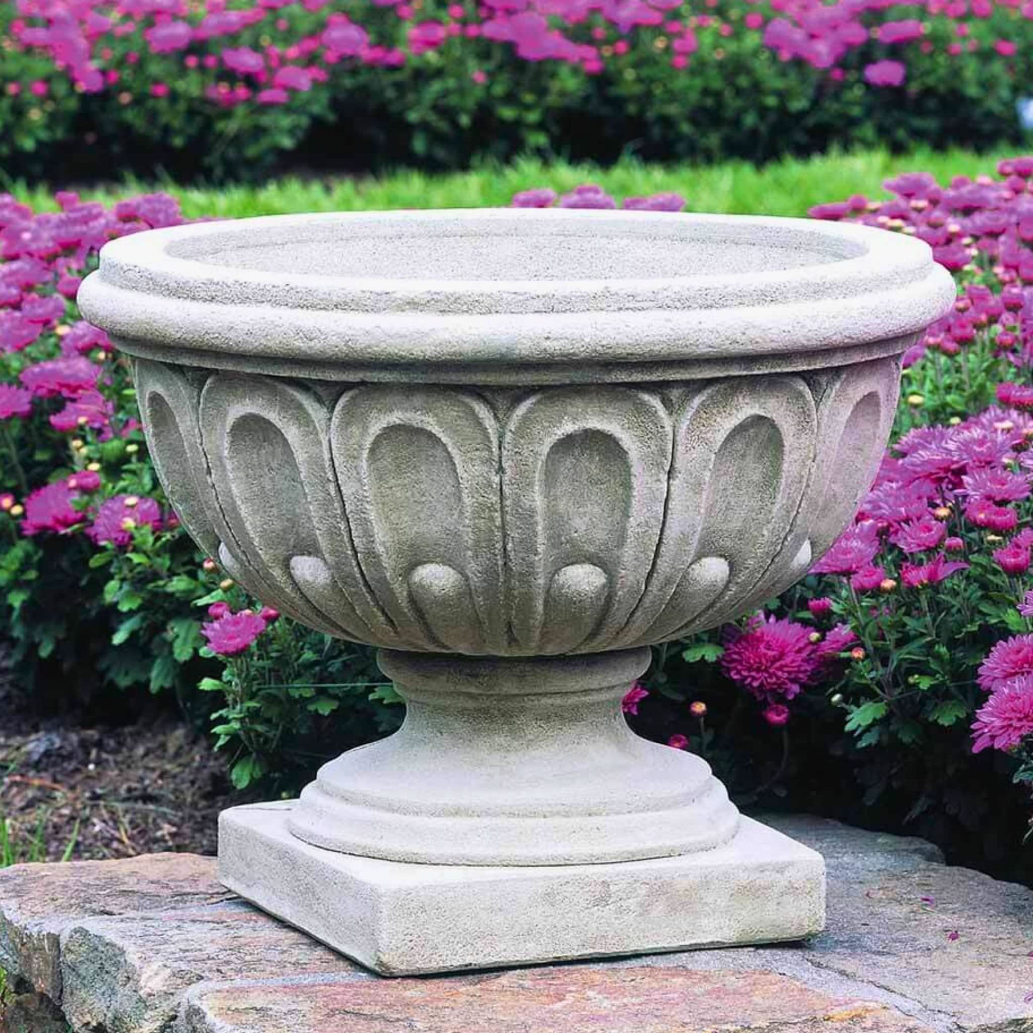 Longwood Fluted Concrete Urn Planter - Campania #P351