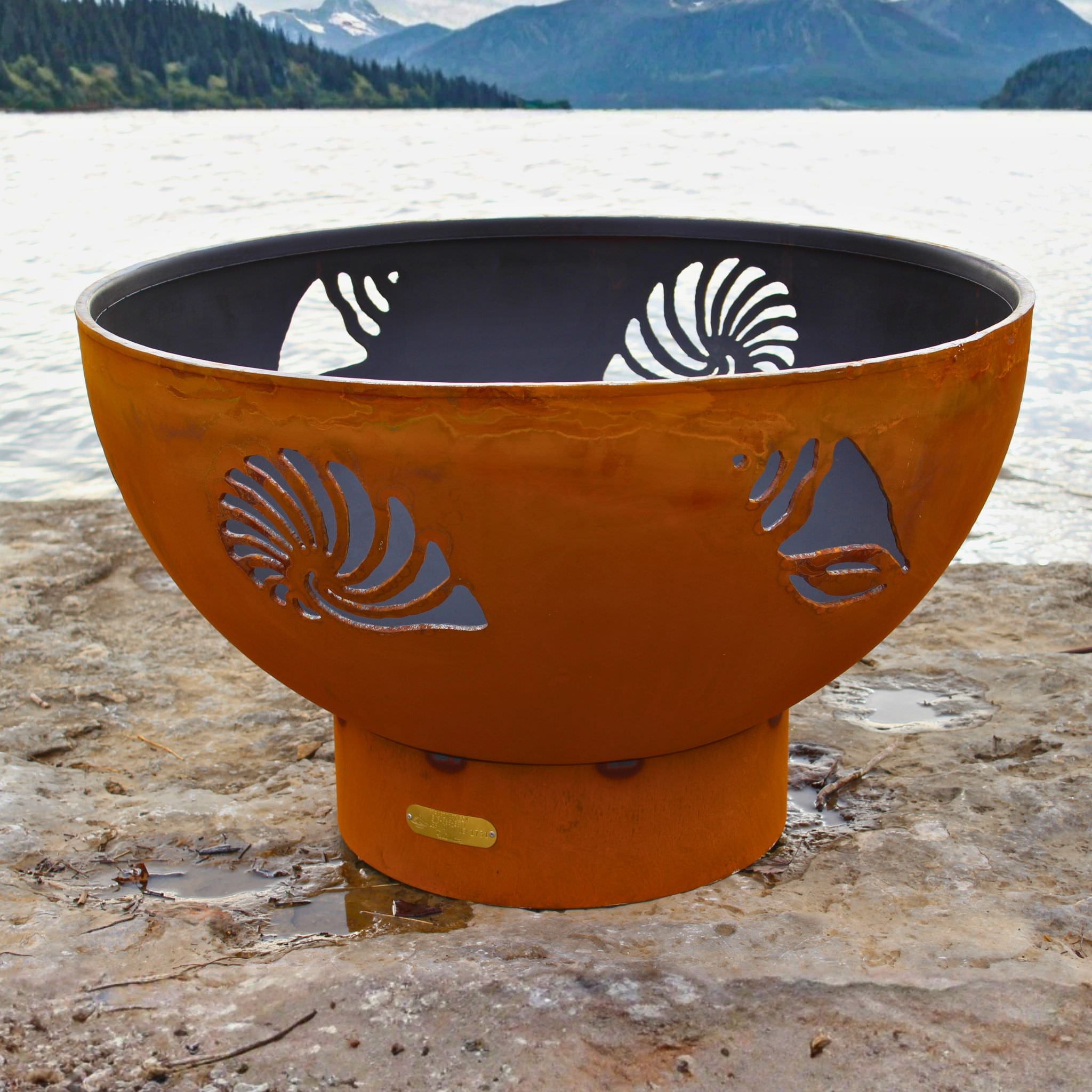 Beachcomber Gas Fire Pit in Steel - Fire Pit Art