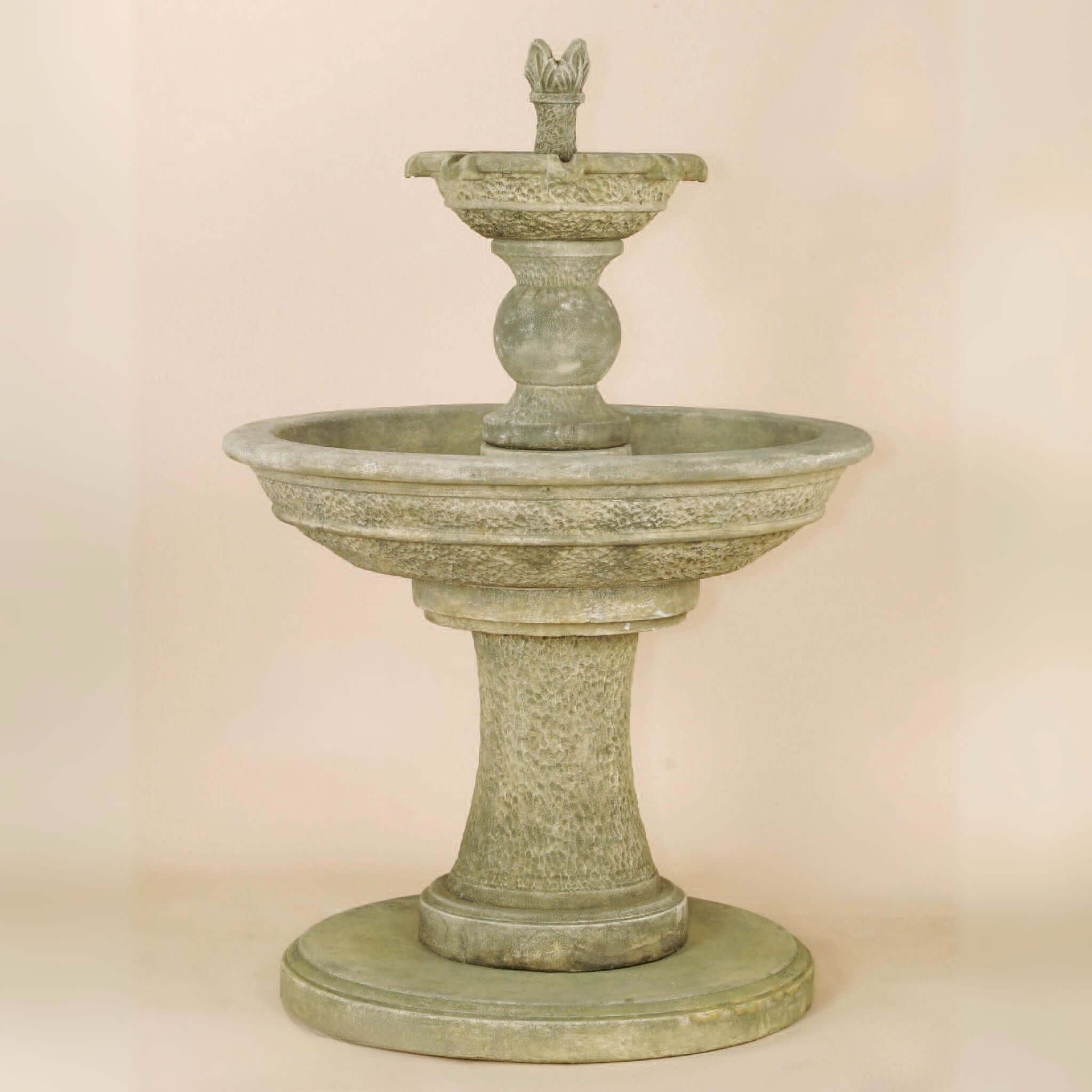 Antiquarium 2-Tier Concrete Fountain with Base - Giannini #1133