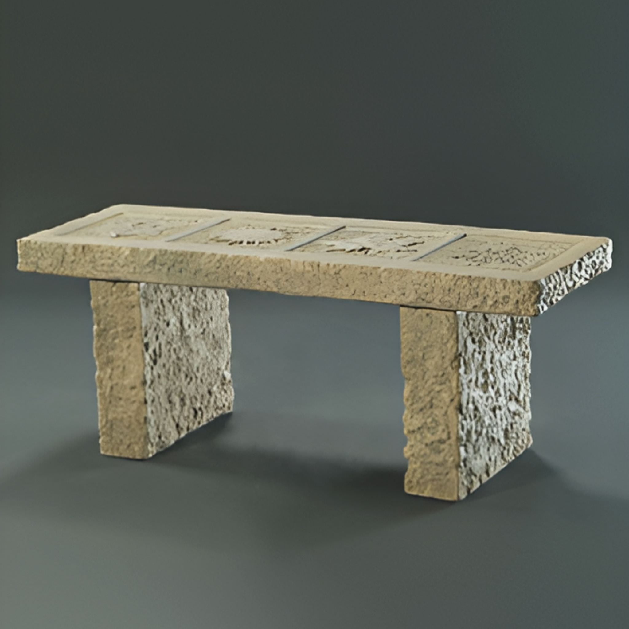 Four Seasons Concrete Garden Bench - Fiore #6010