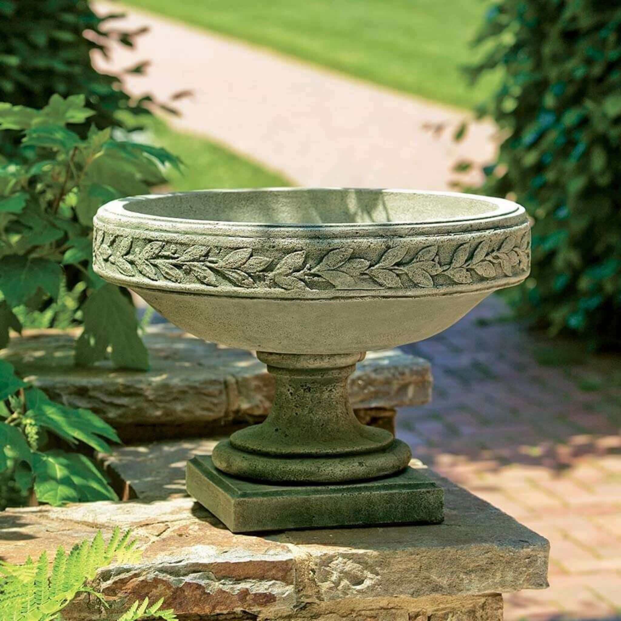 urn planter pots Longwood Laurel Banded Urn Planter Campania International Alpine Stone (AS)