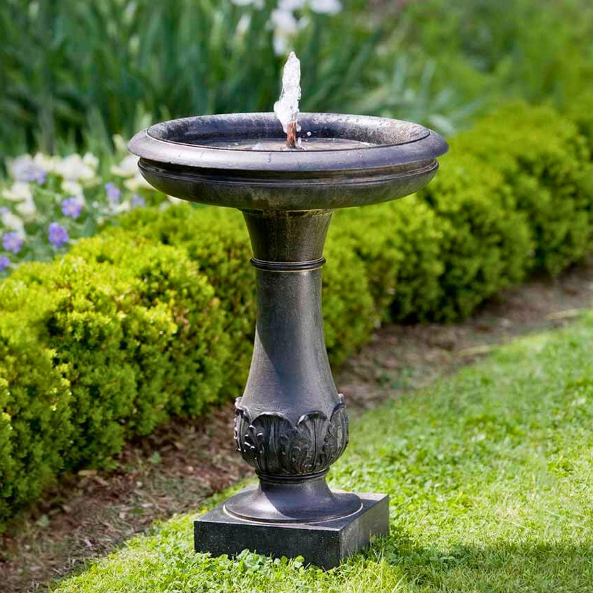 Chatsworth Concrete Pedestal Fountain - Campania #FT141 - Birdbath