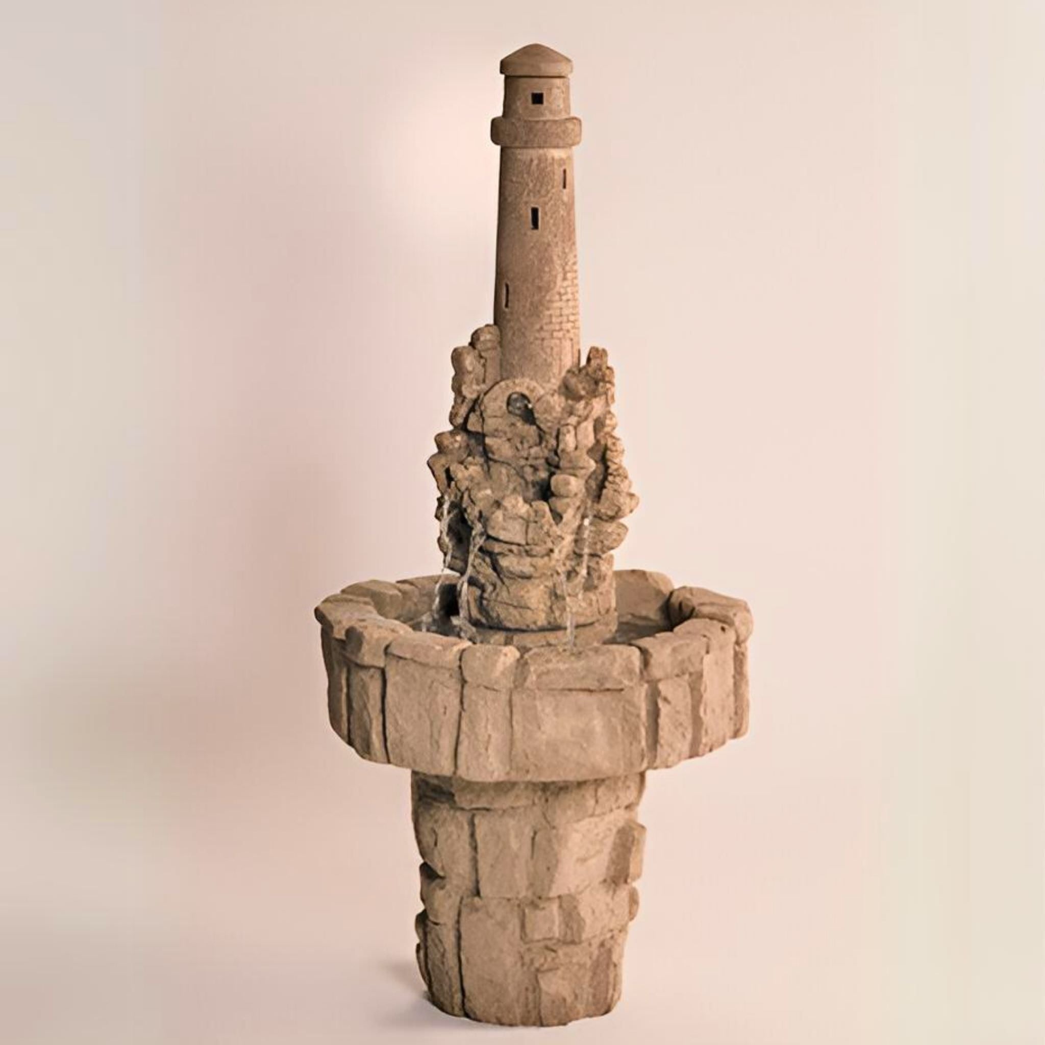 Lighthouse on Cliff Concrete Fountain - Fiore #277