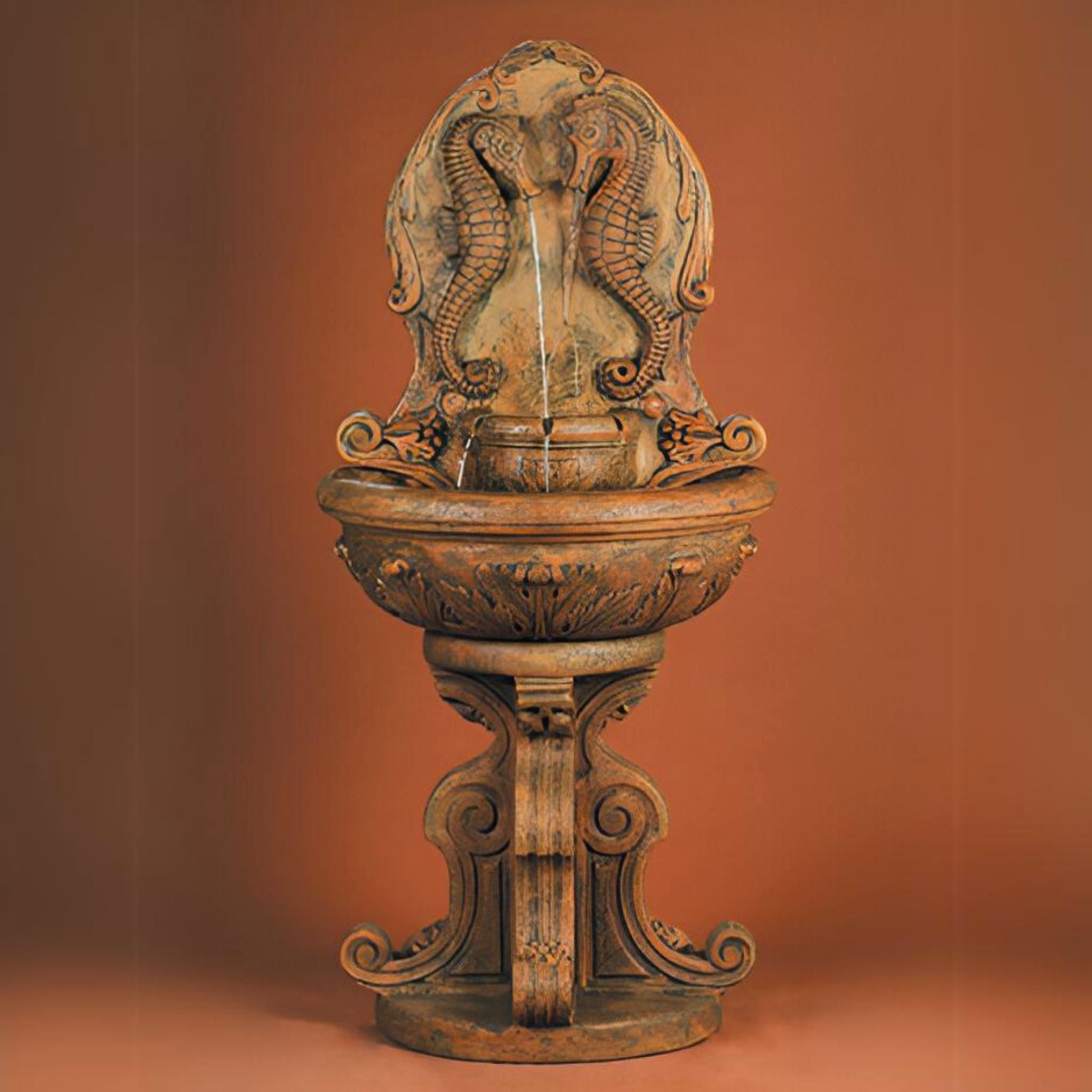 Sea Horse Concrete Wall Fountain - Fiore #2061