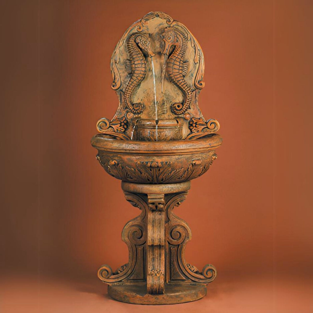 Sea Horse Concrete Wall Fountain - Fiore #2061