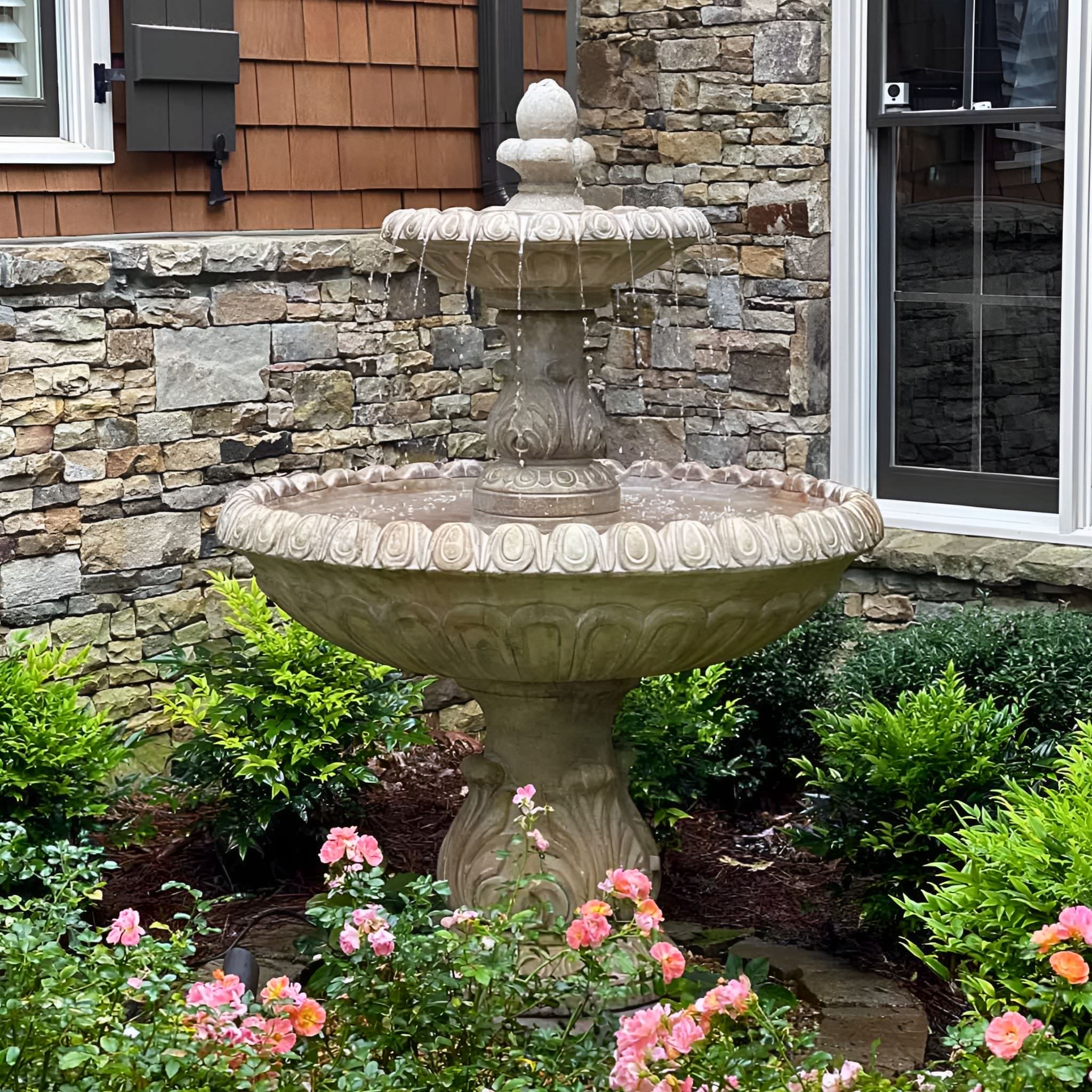 International 2-Tier Concrete Fountain - Fiore #LG153