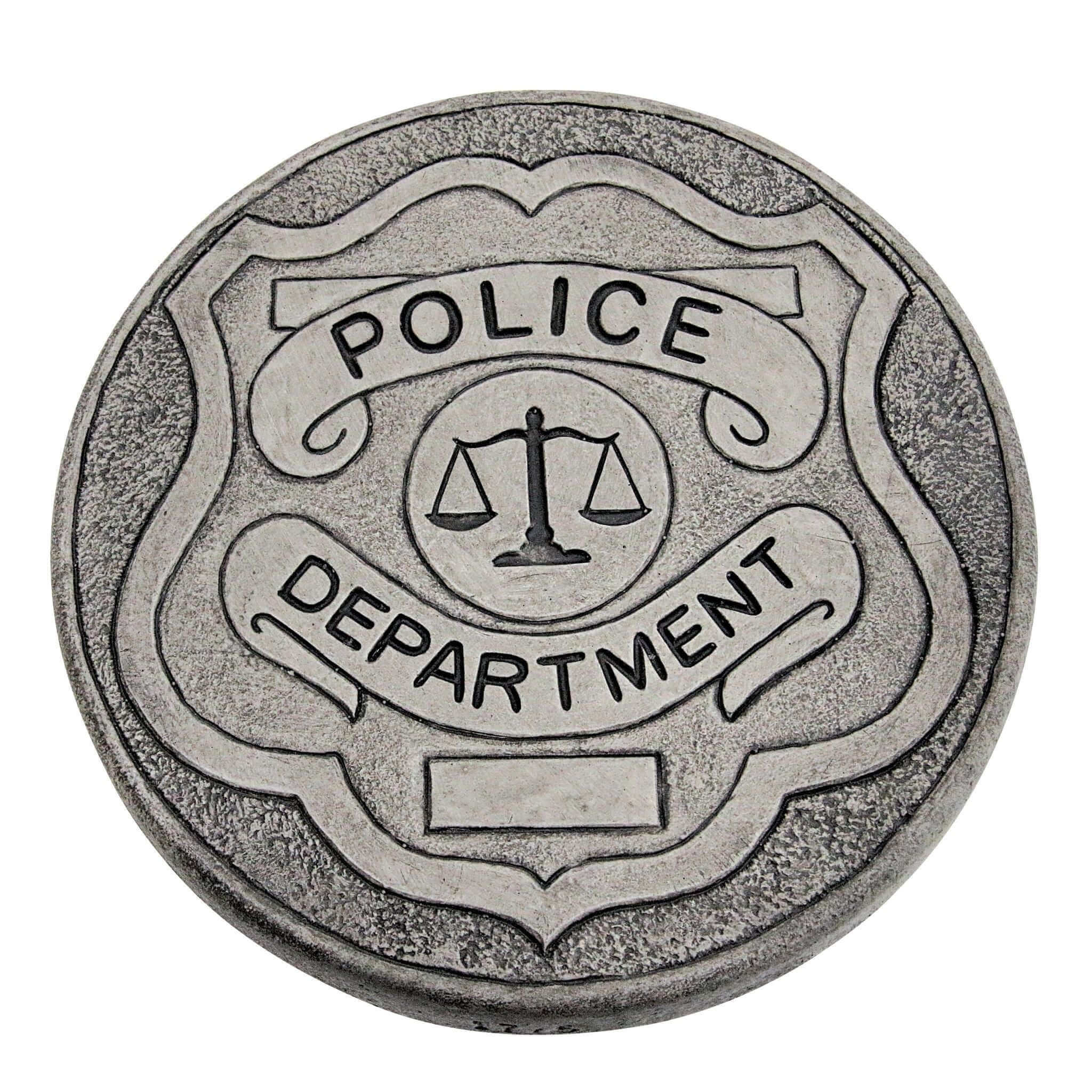 Police Department Concrete Garden Greeting Stone - Massarellis #1775