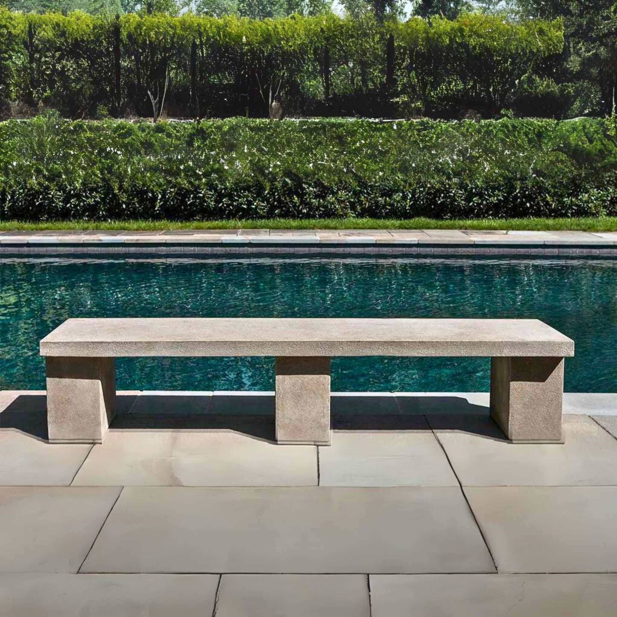 Biscayne Concrete Garden Bench - Campania #BE132