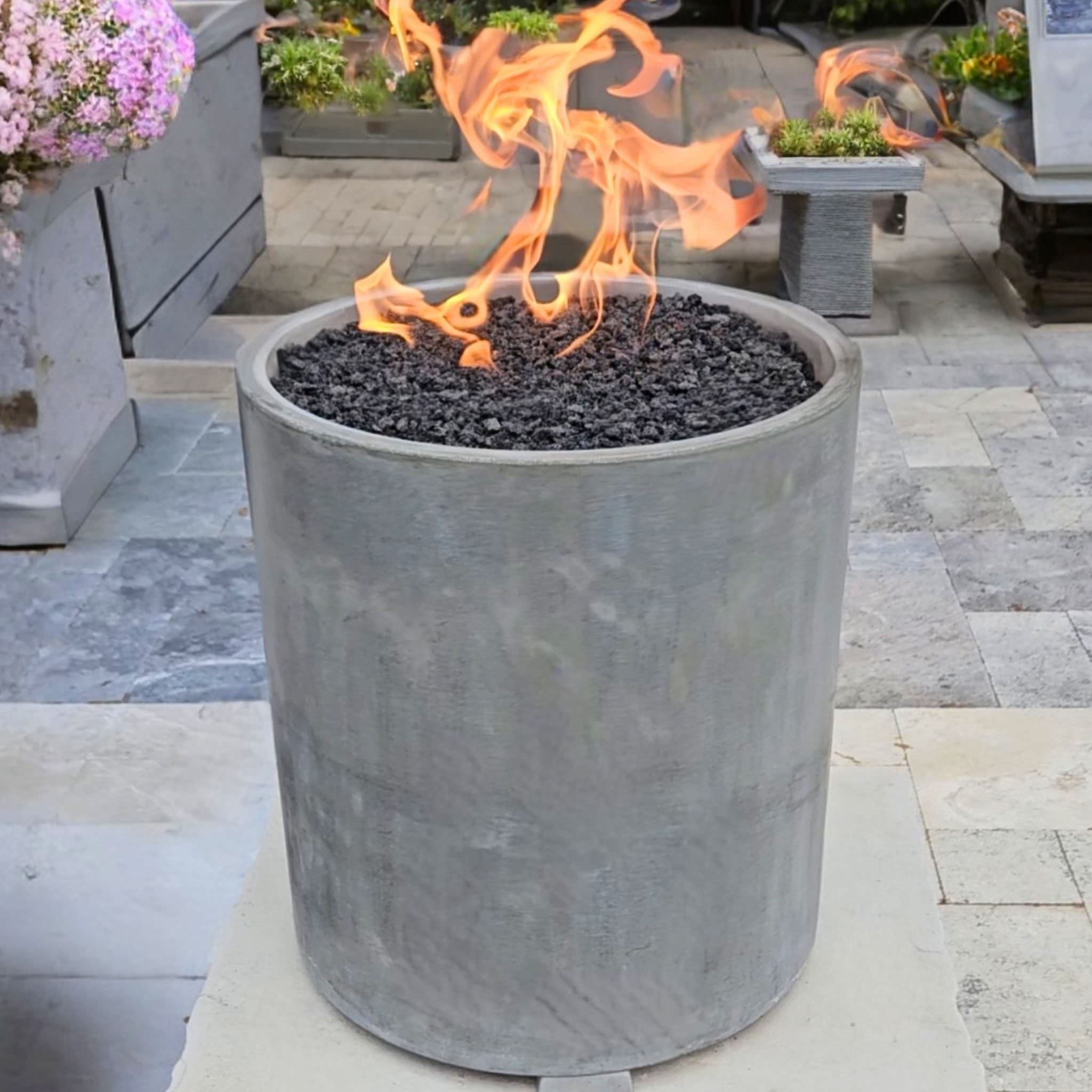 Concrete Column Gas Fire Pit - Complete Kit