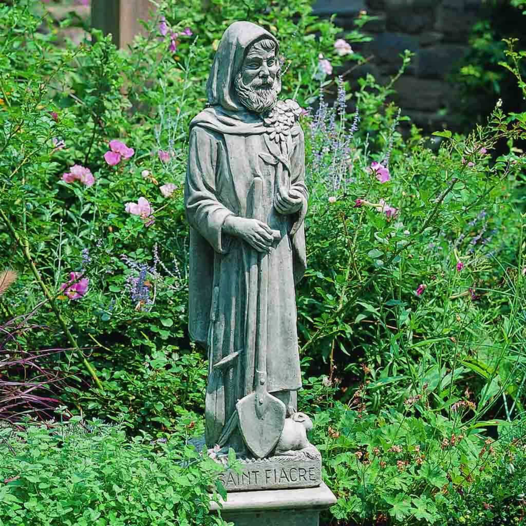 St. Fiacre Concrete Garden Statue - Campania #R031