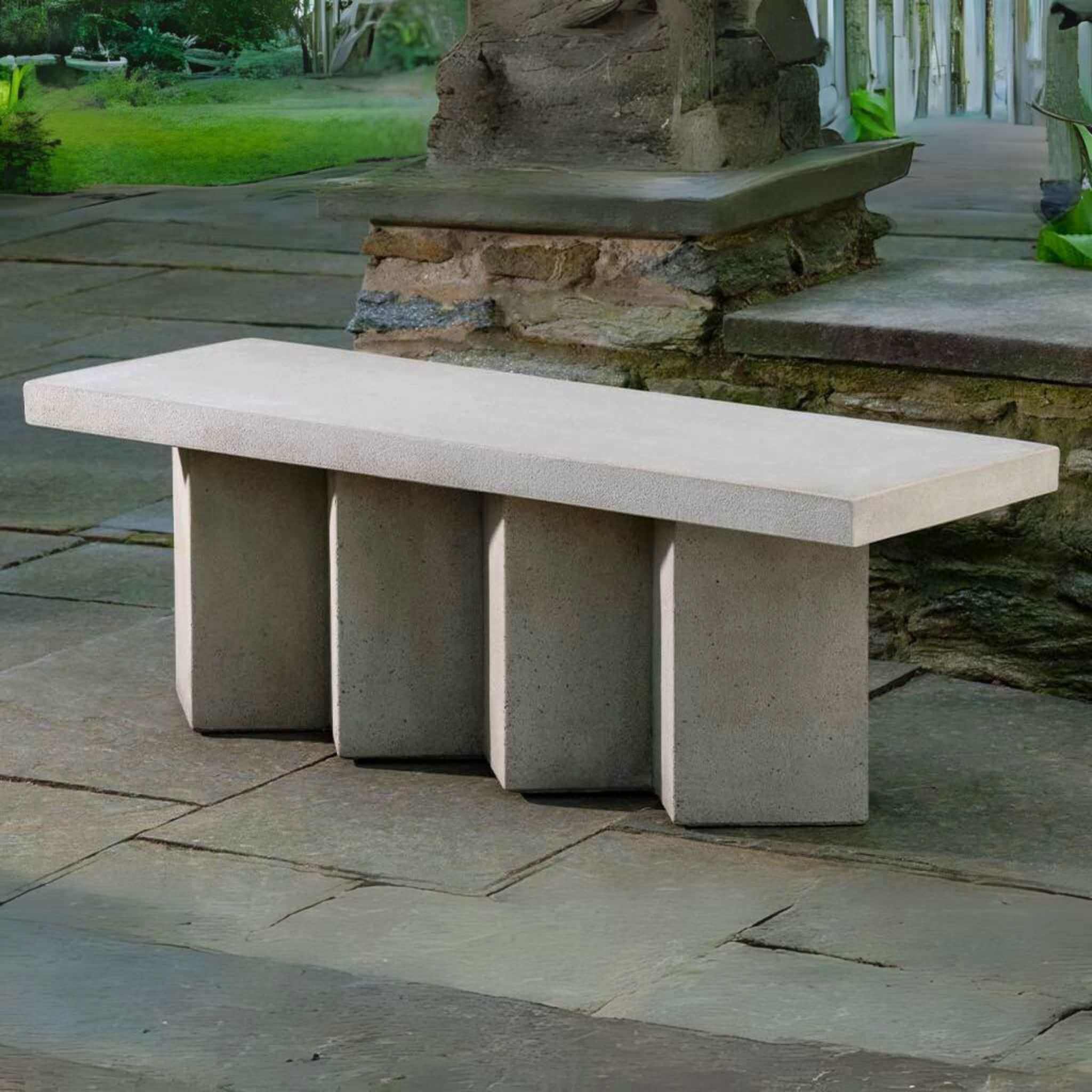 Accordion Long Concrete Garden Bench - Campania #BE151