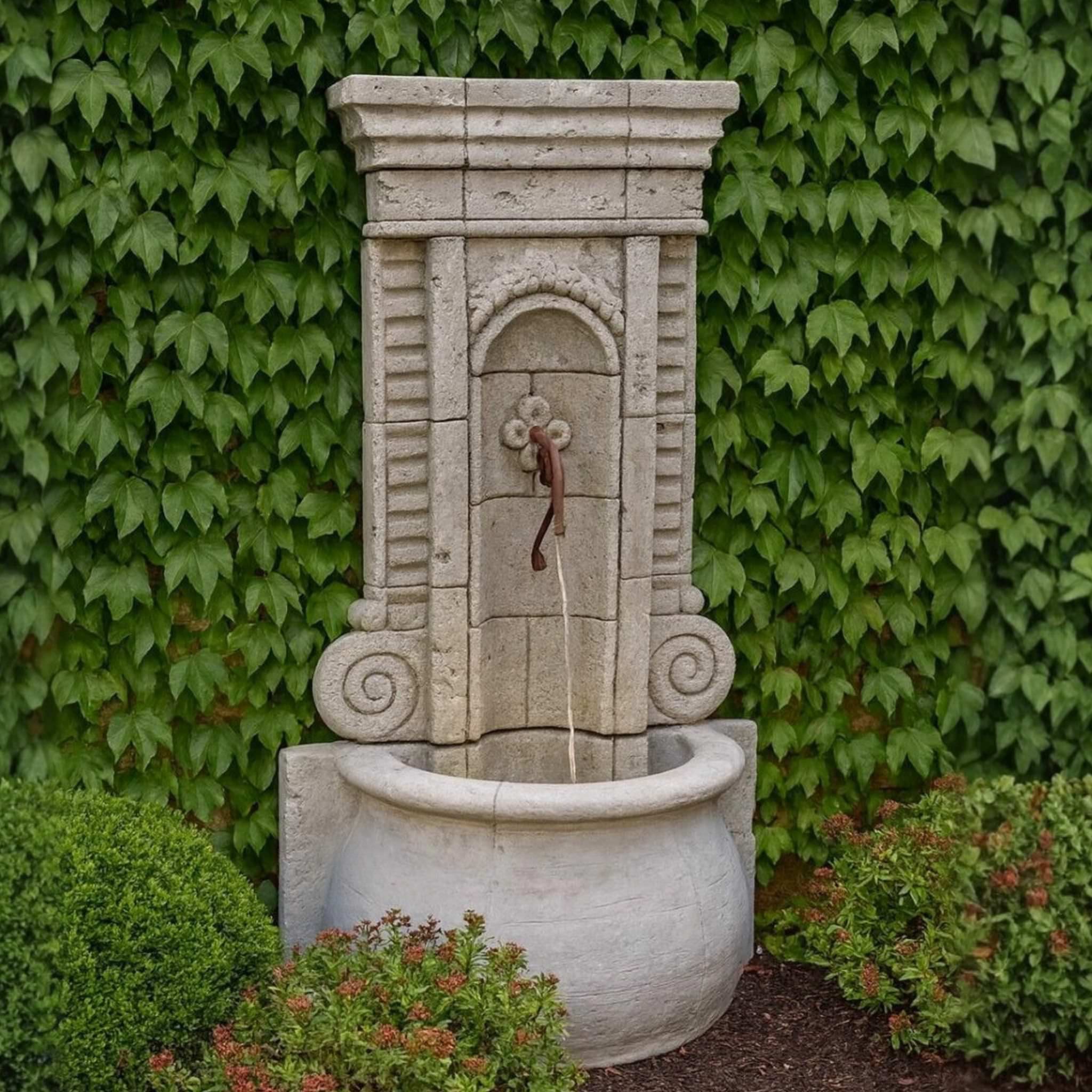 Champagne Tall Concrete Wall Fountain - Fiore #205FWT