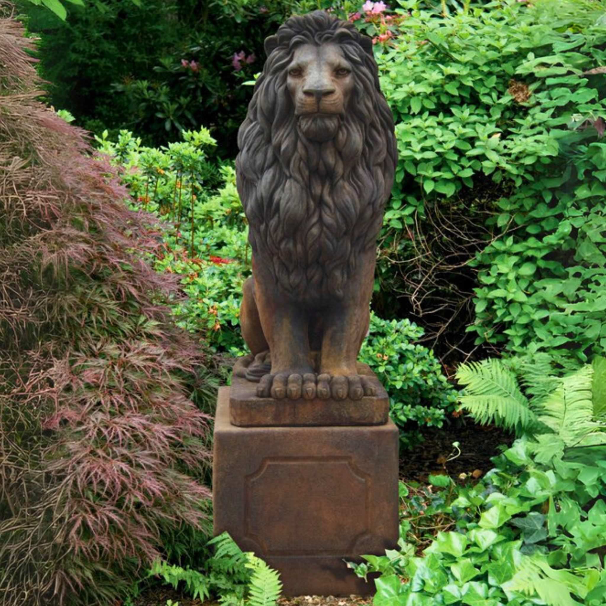 59" Grandessa Sitting Lion Concrete Statue - Massarellis #4024