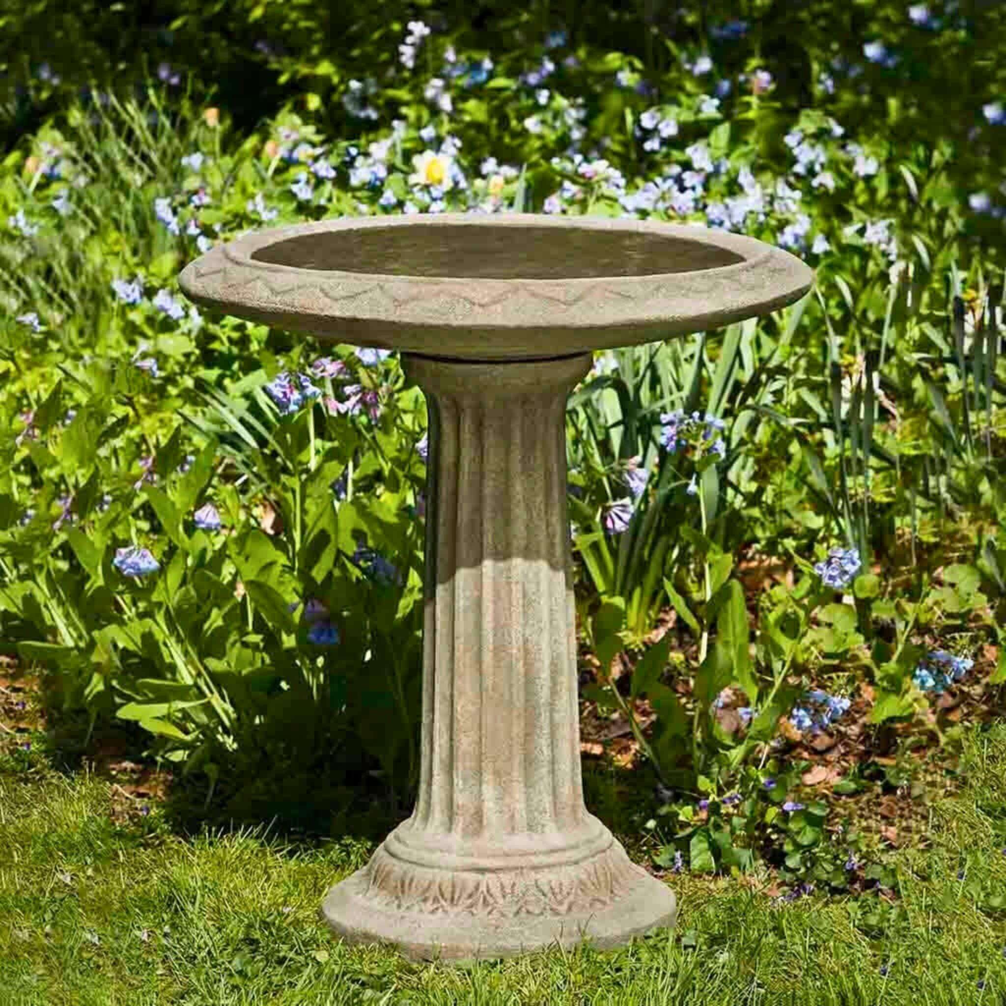 Cottage Garden Concrete Bird Bath - Campania #B135