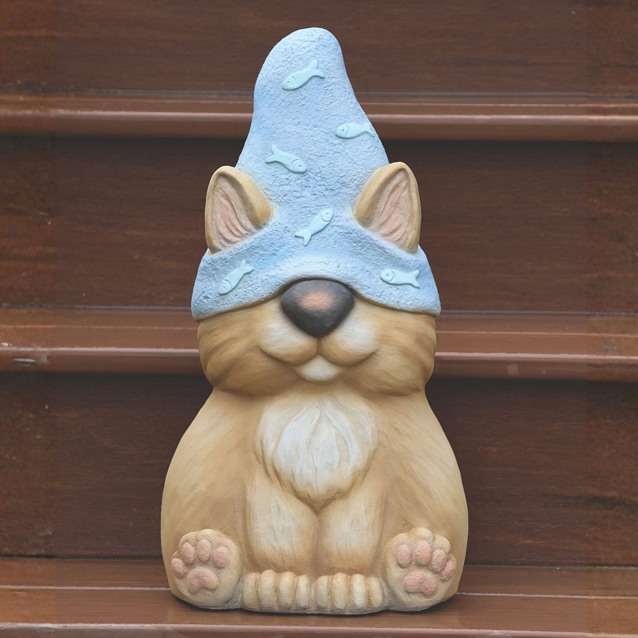 Cat Garden Gnome Concrete Statue - Massarellis #7614